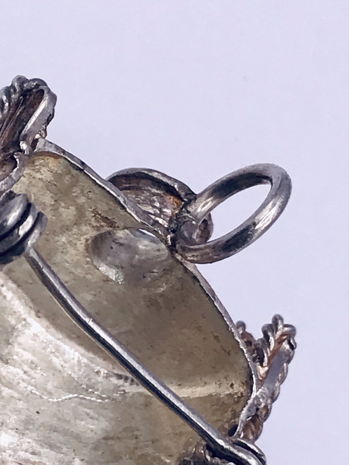Vintage Azteken Kopf Ethno Maya 2in1 Anhänger Kettenanhänger Brosche 925 Silber