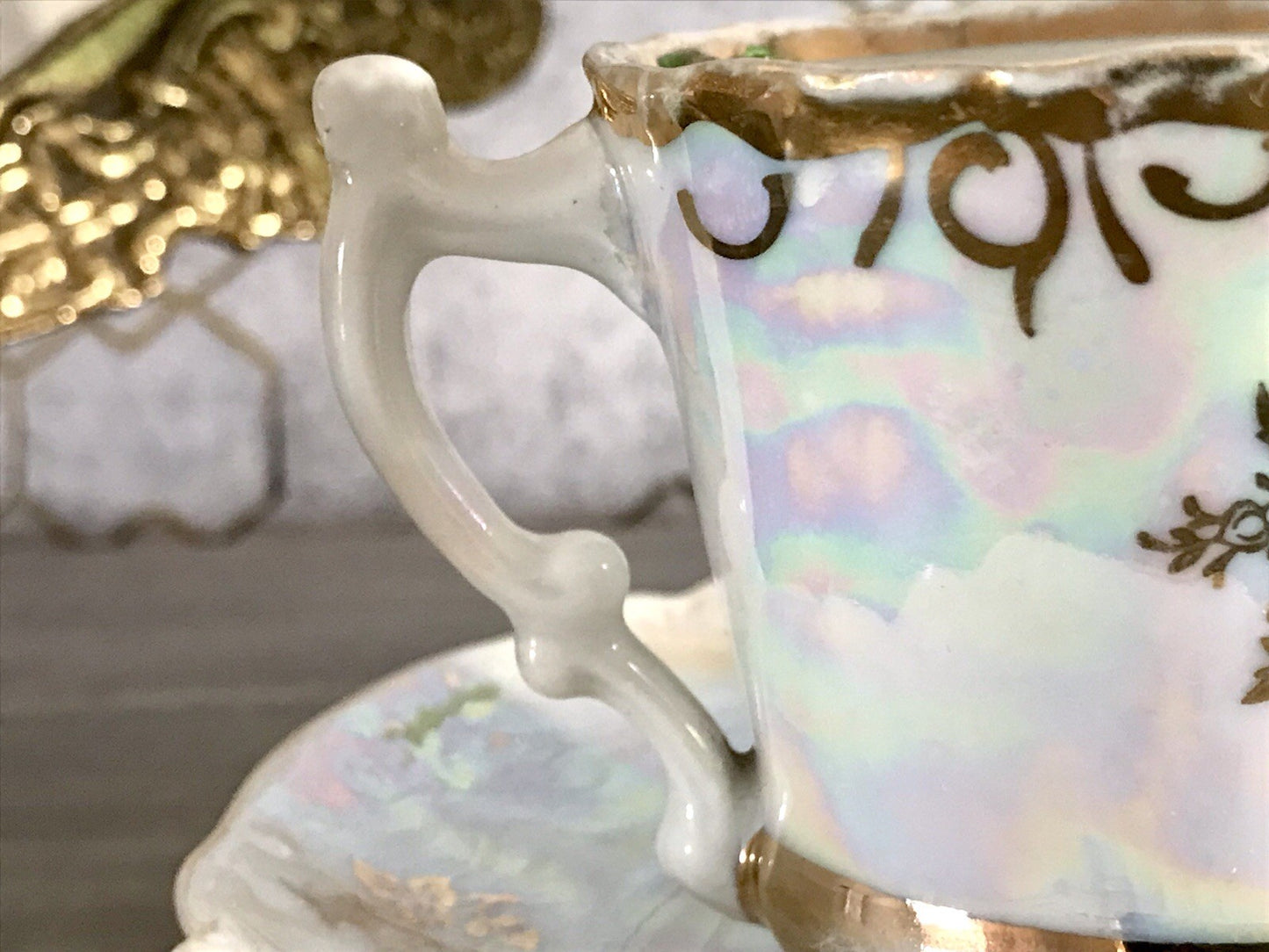 Antik Porzellan Andenken Becher Gedeck Sammeltasse Tasse Geburtstag Kind