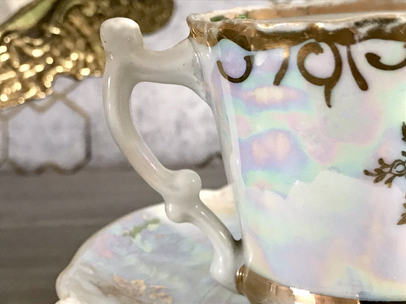 Antik Porzellan Andenken Becher Gedeck Sammeltasse Tasse Geburtstag Kind