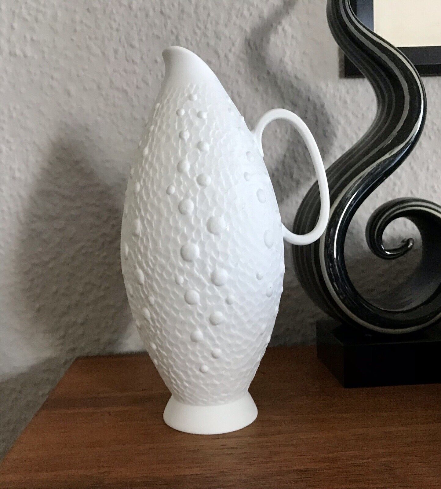 Vintage 60er Bisquit Porzellan Vase KPM OpArt Royal Porzellan Bavaria