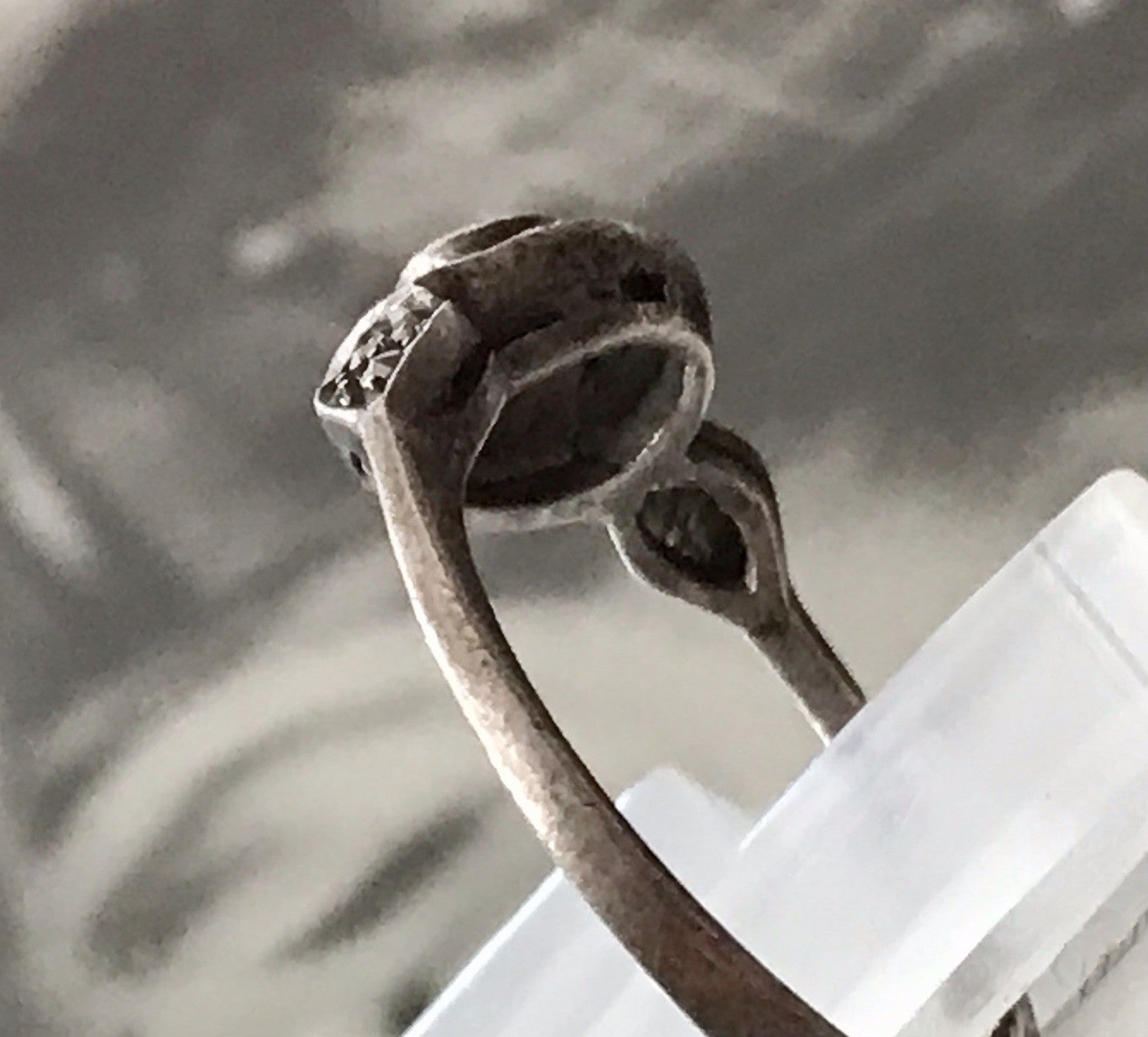 Antik Art Déco Edel Onyx Markasite DAMEN RING Silber 925 Gr.51 16,2