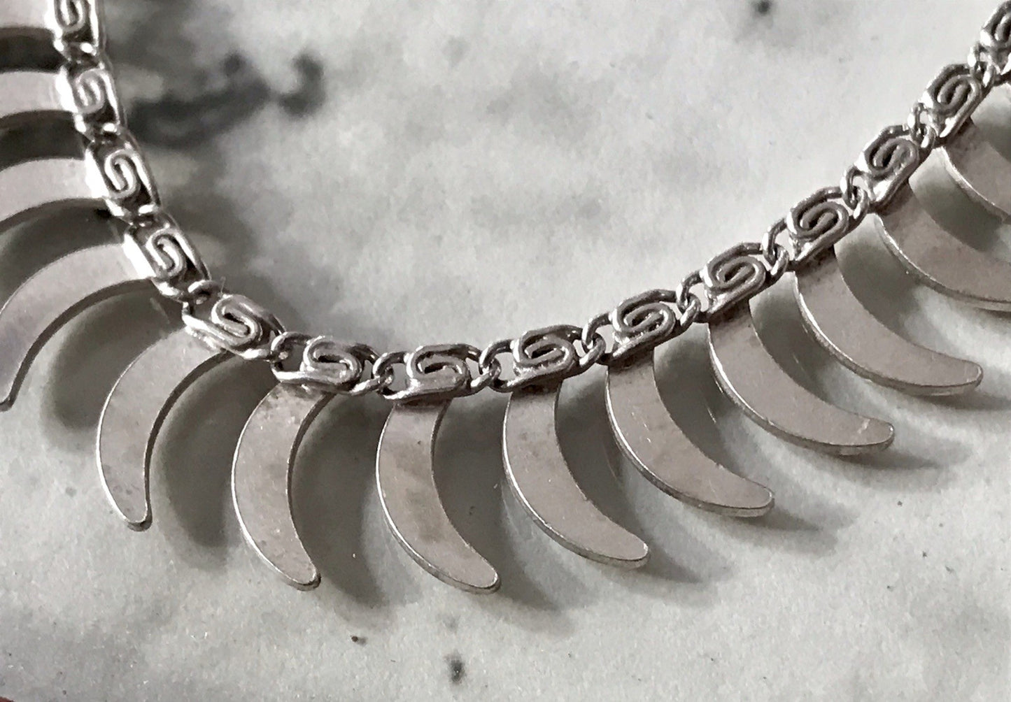 Alt Vintage Edel 835 Silber Collier Halskette Design FBM