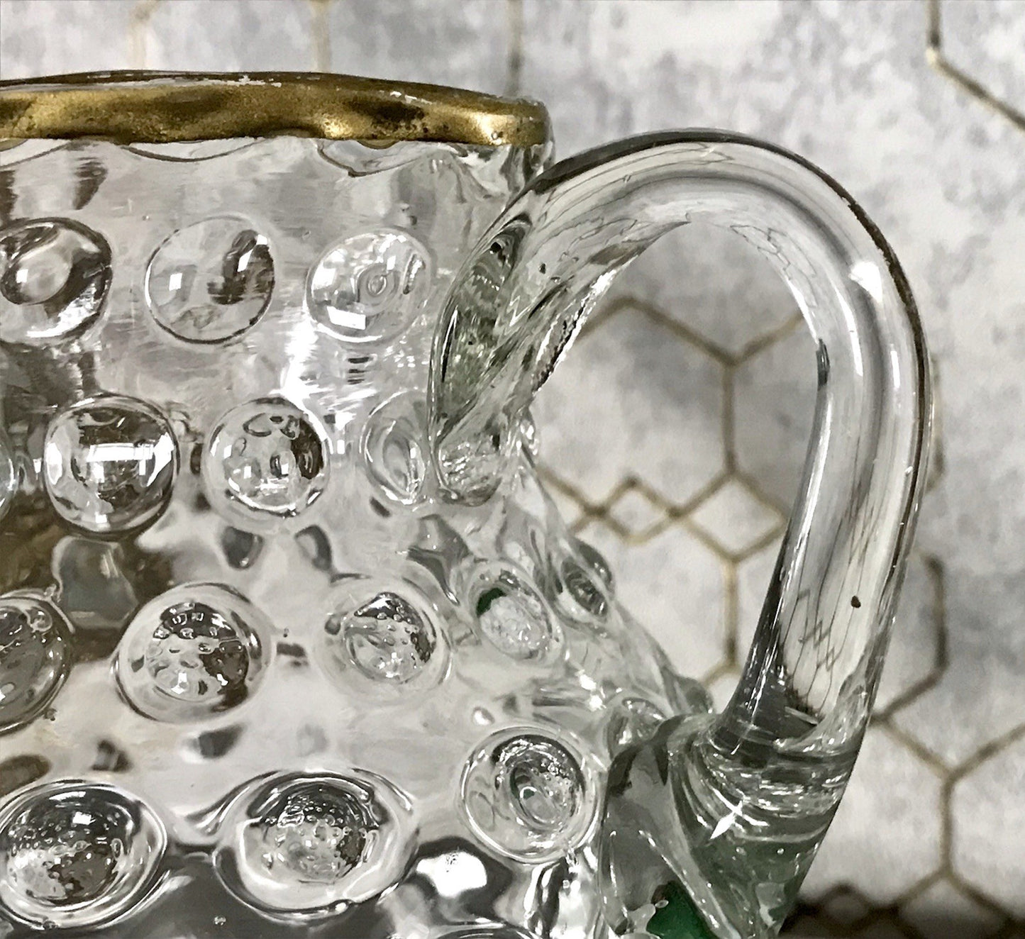 Anti Krug Glaskrug Kanne Karaffe Nuppen Abriss Zwar&Neugebauer Weißwasser 0,6 L