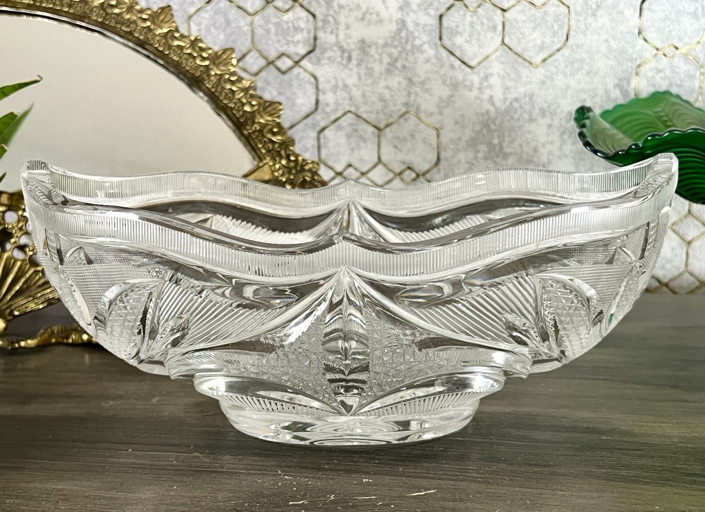 Vintage Sehr EDEL Bleikristall Schale Glasschale Jardiniere Kristallglas Glas