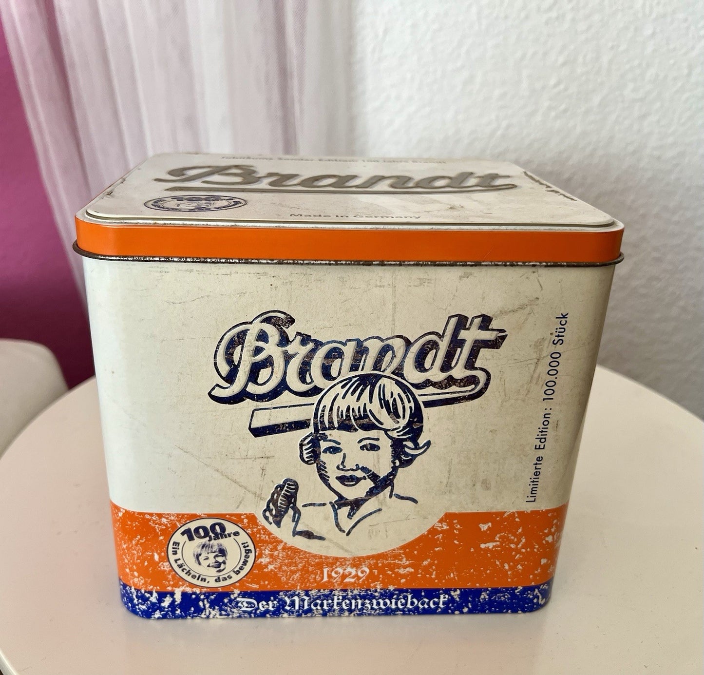 Vintage Blechdose Brandt Zwieback 100 Jahre Jubiläum