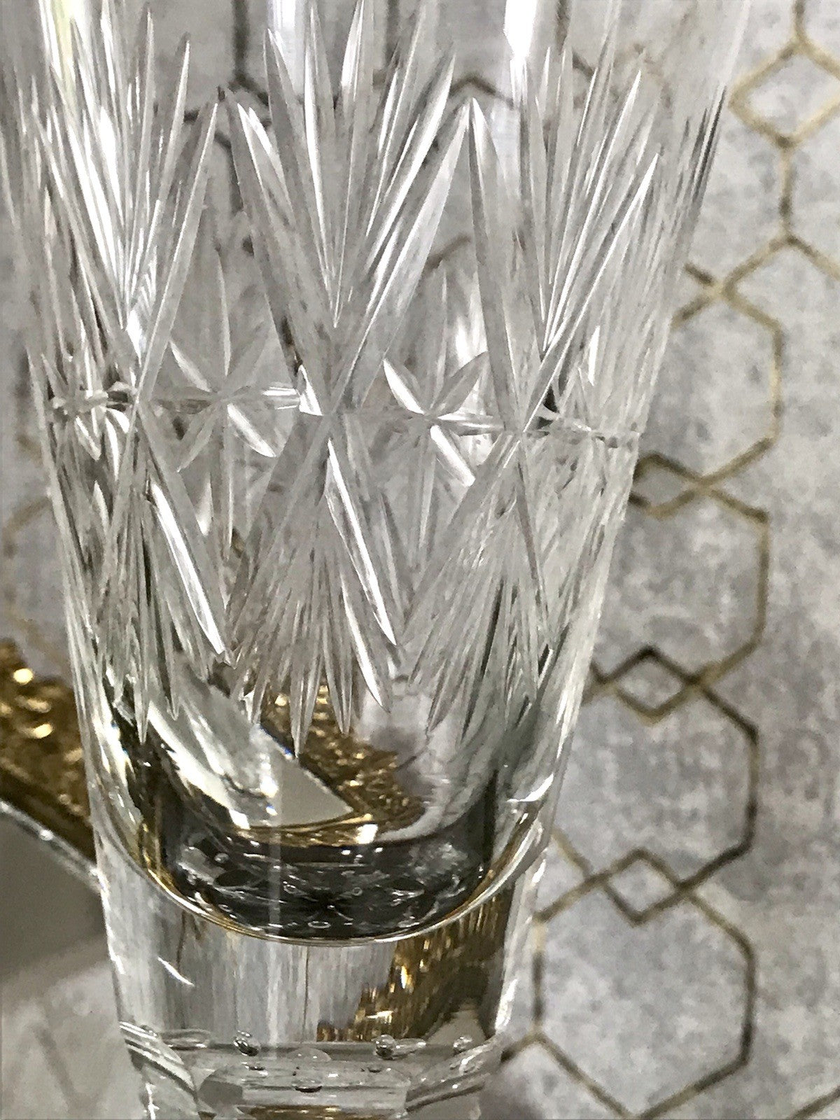 Antik Adenken Glas Pokalglas Kelch Pokalkelch Luftblasen Monogramm Jugendstil