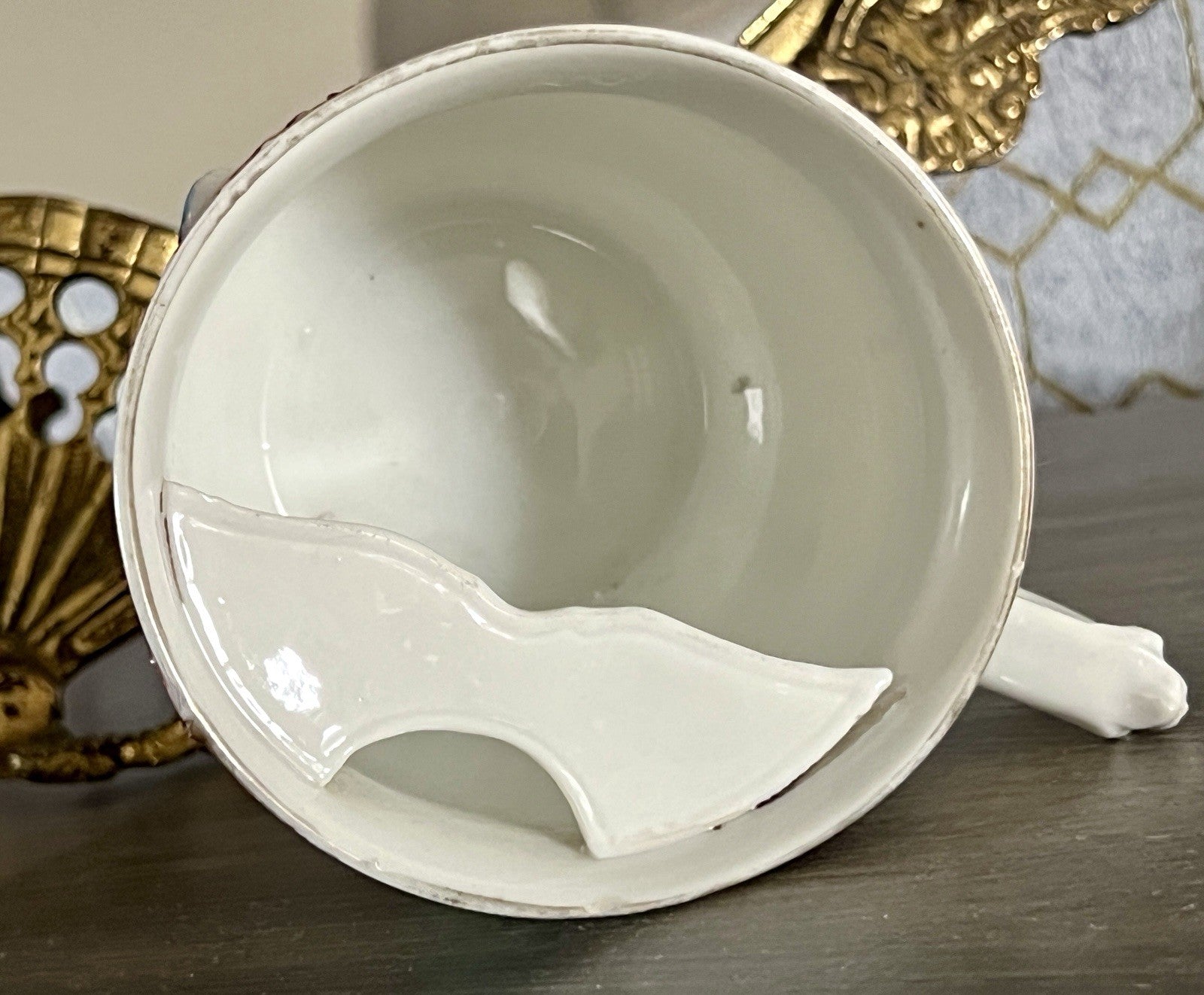 Antik Rosenhäferl Porzellan Andenken Tasse Zum Andenken Stucktasse Barttasse