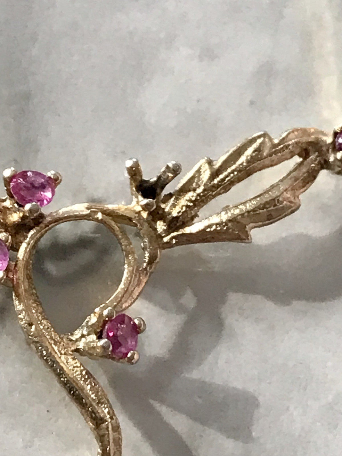 Antik Edel Jugendstil 925 Silber vergoldet Collier Halskette Rubine ?