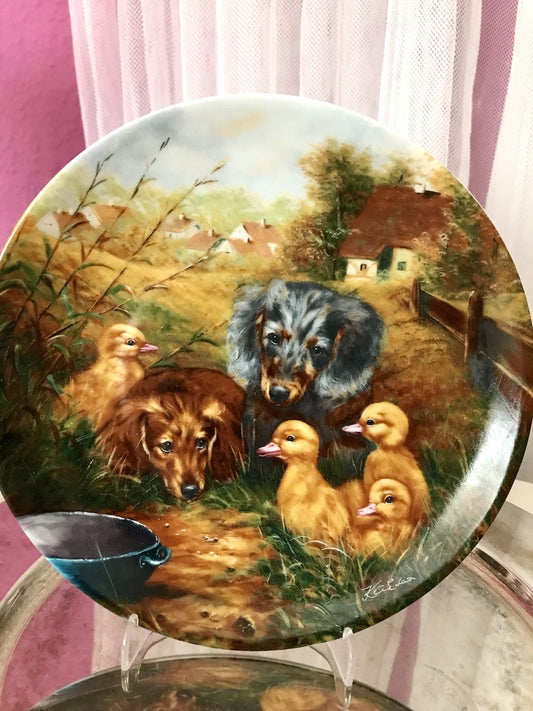Porzellan Wandteller Zierschale Teller Seltmann Heitere Tiergeschichten 1991