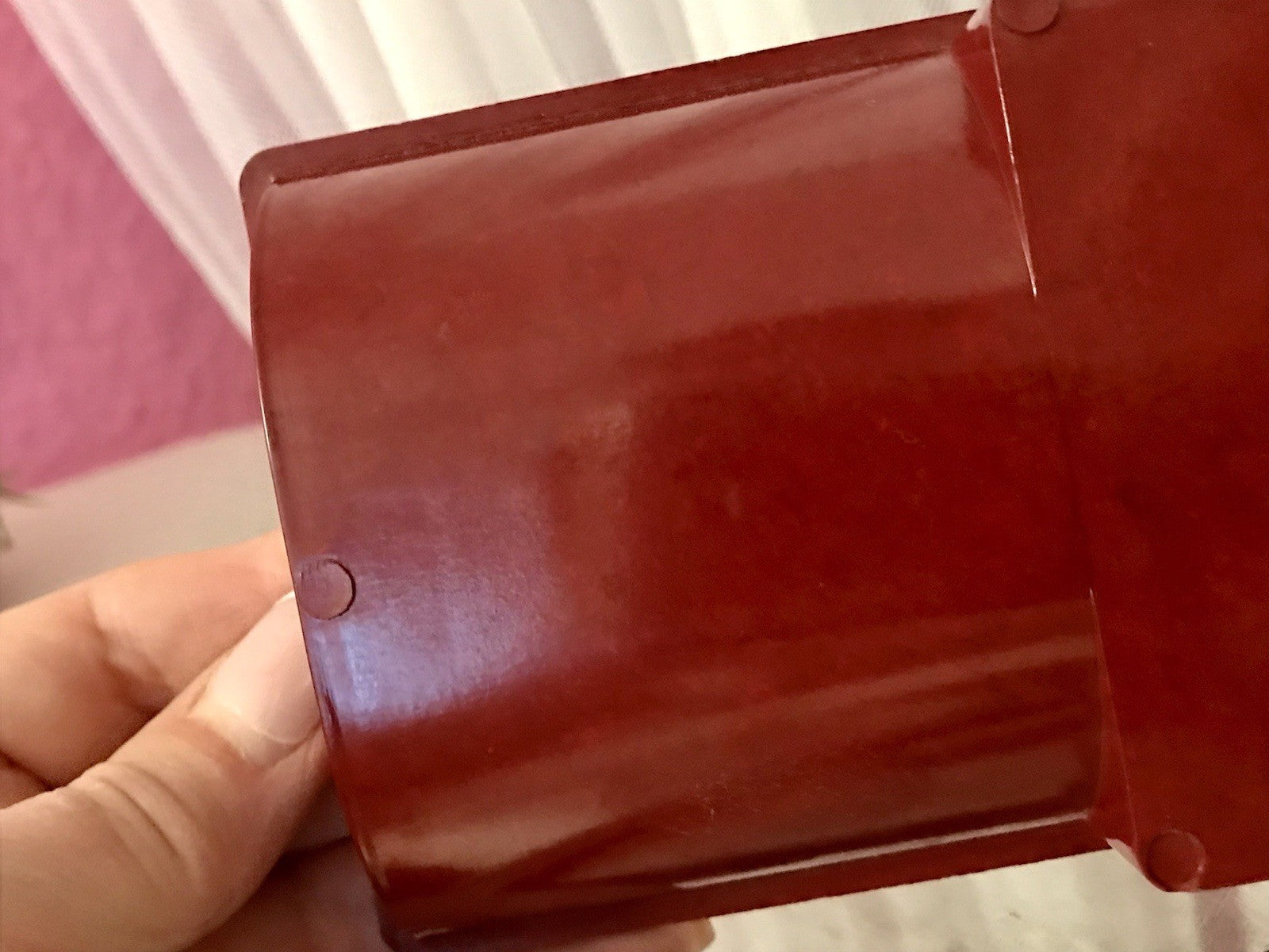 Antik alt Bakelit Münzablage?  Münzfach? Stempelbox Box weinrot Vintage