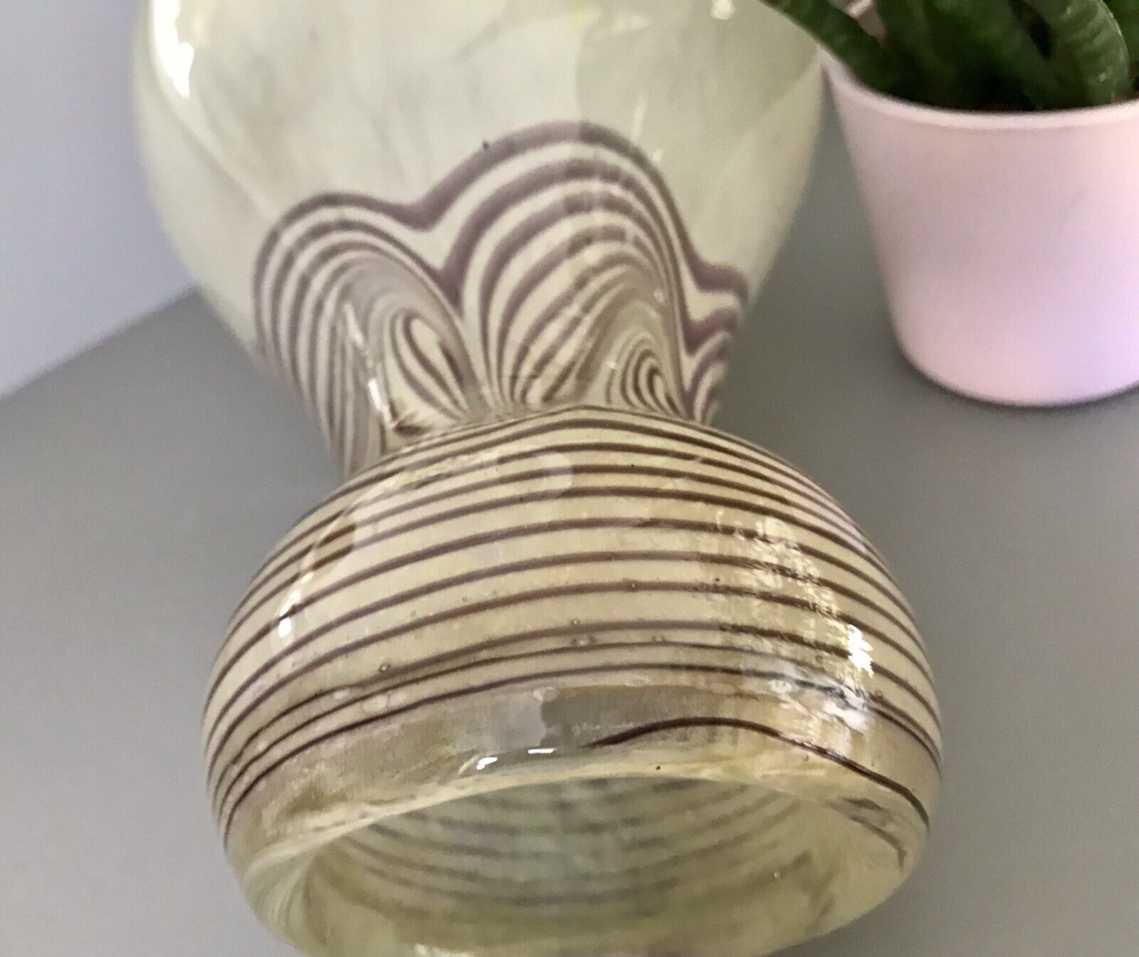 Glaskunst Studio Glas Vintage Eisch Vase Designer Glasvase signiert Eisch