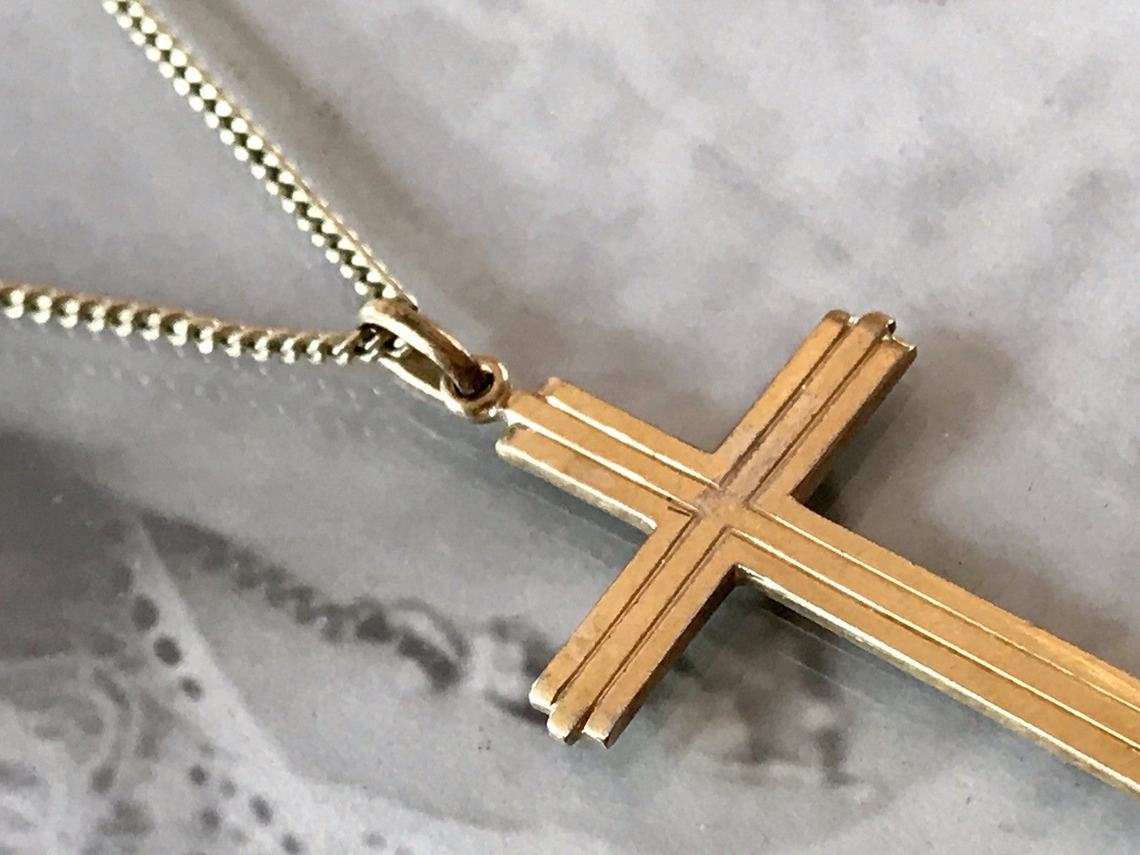 Antik? Vintage Kettenanhänger  Anhänger gold Amerikan Doublè Kreuz