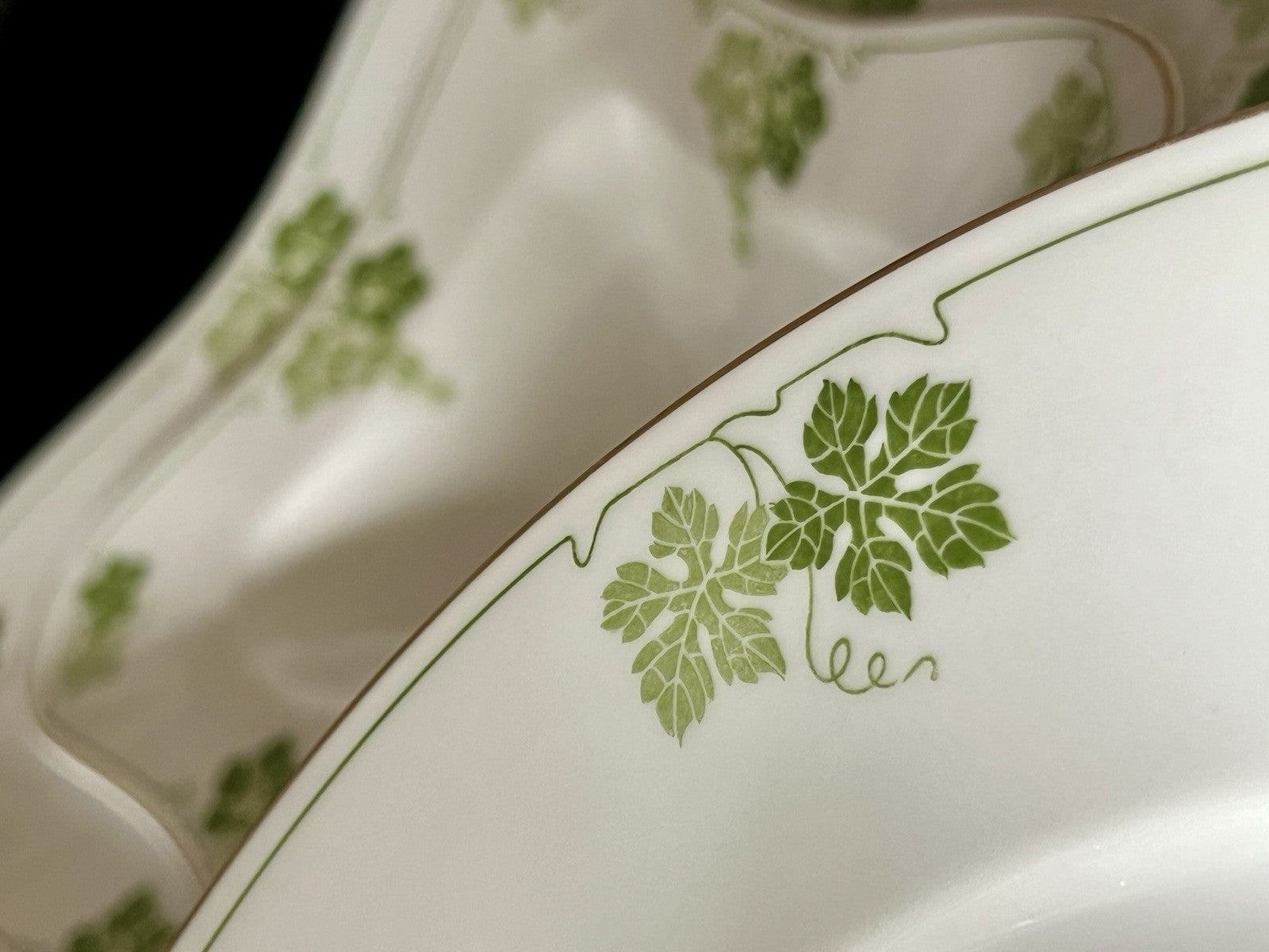 Antik Jugendstil Porzellan Tafelservice 11 Pers.- Kästner Saxonia Weinranken