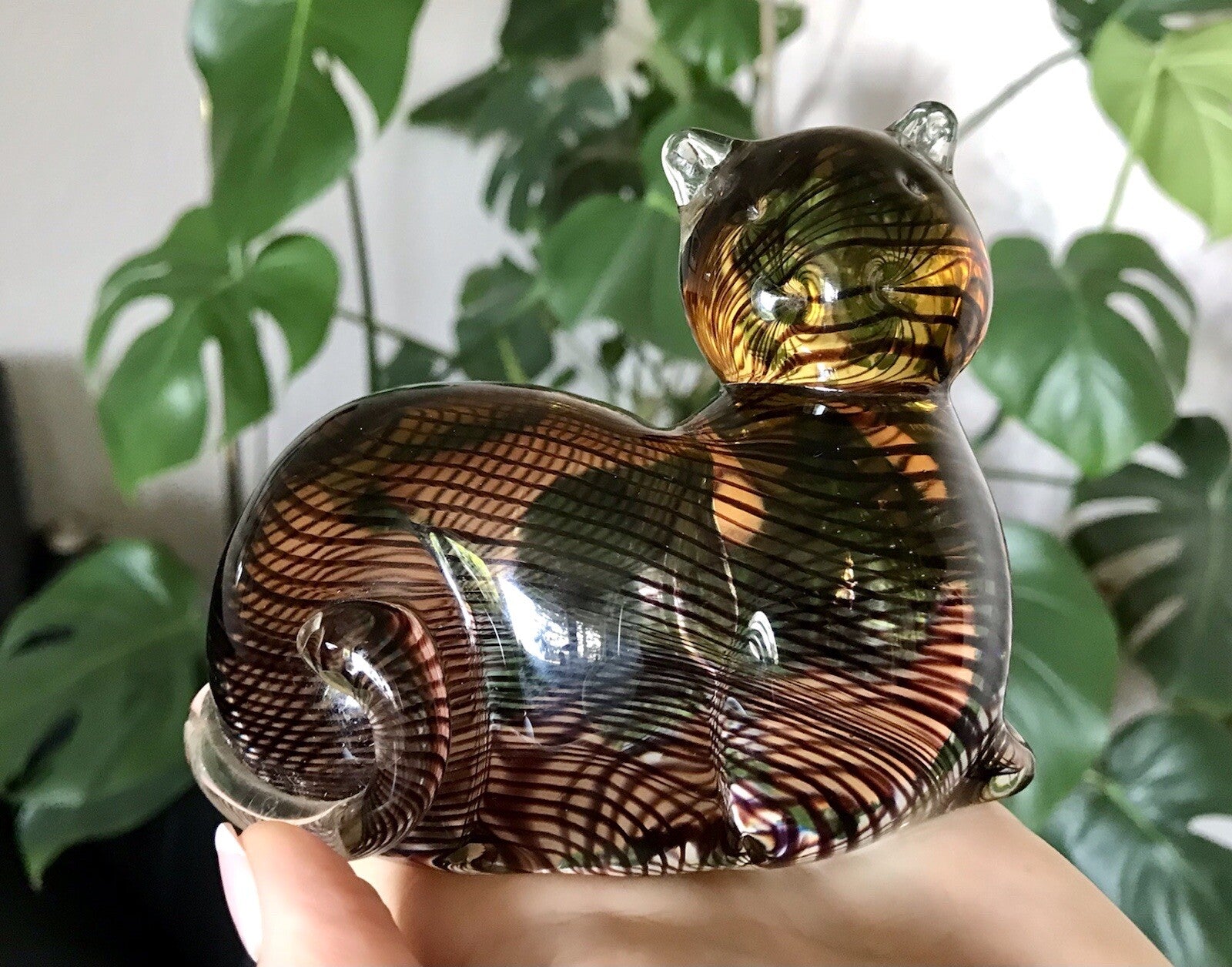 Vintage Murano? 60er Katze Figur Skulptur Briefbeschwerer Glas mundgeblasen