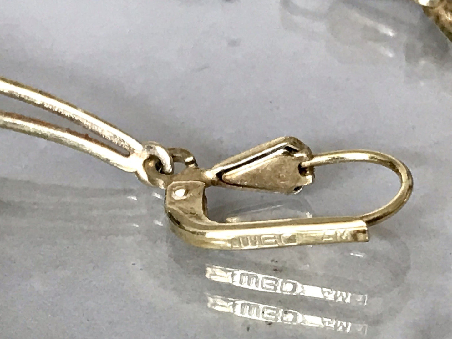 Vintage Ohrhänger Ohrringe vergoldet Stein Amerik. Doublè Walzgold