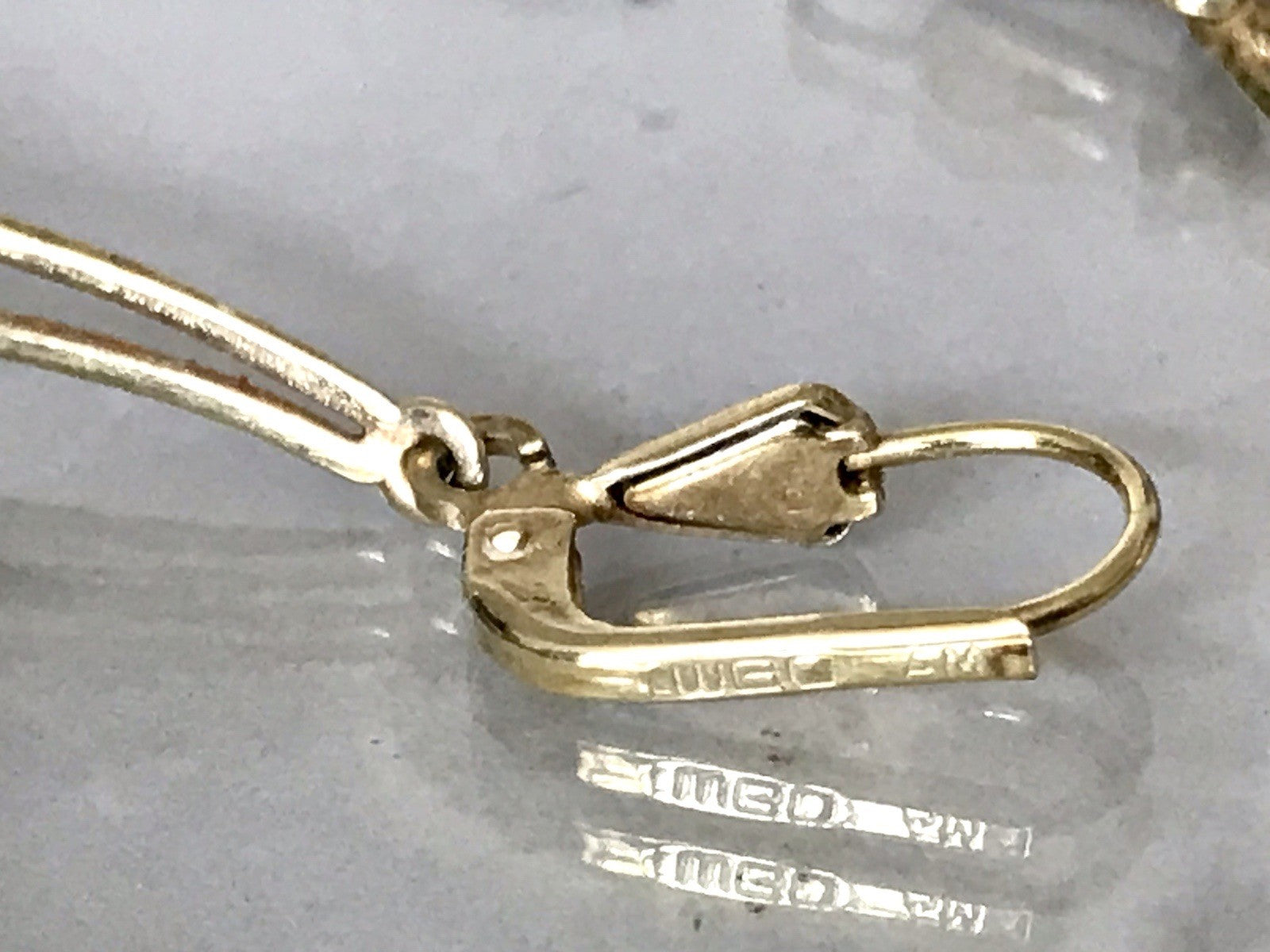 Vintage Ohrhänger Ohrringe vergoldet Stein Amerik. Doublè Walzgold