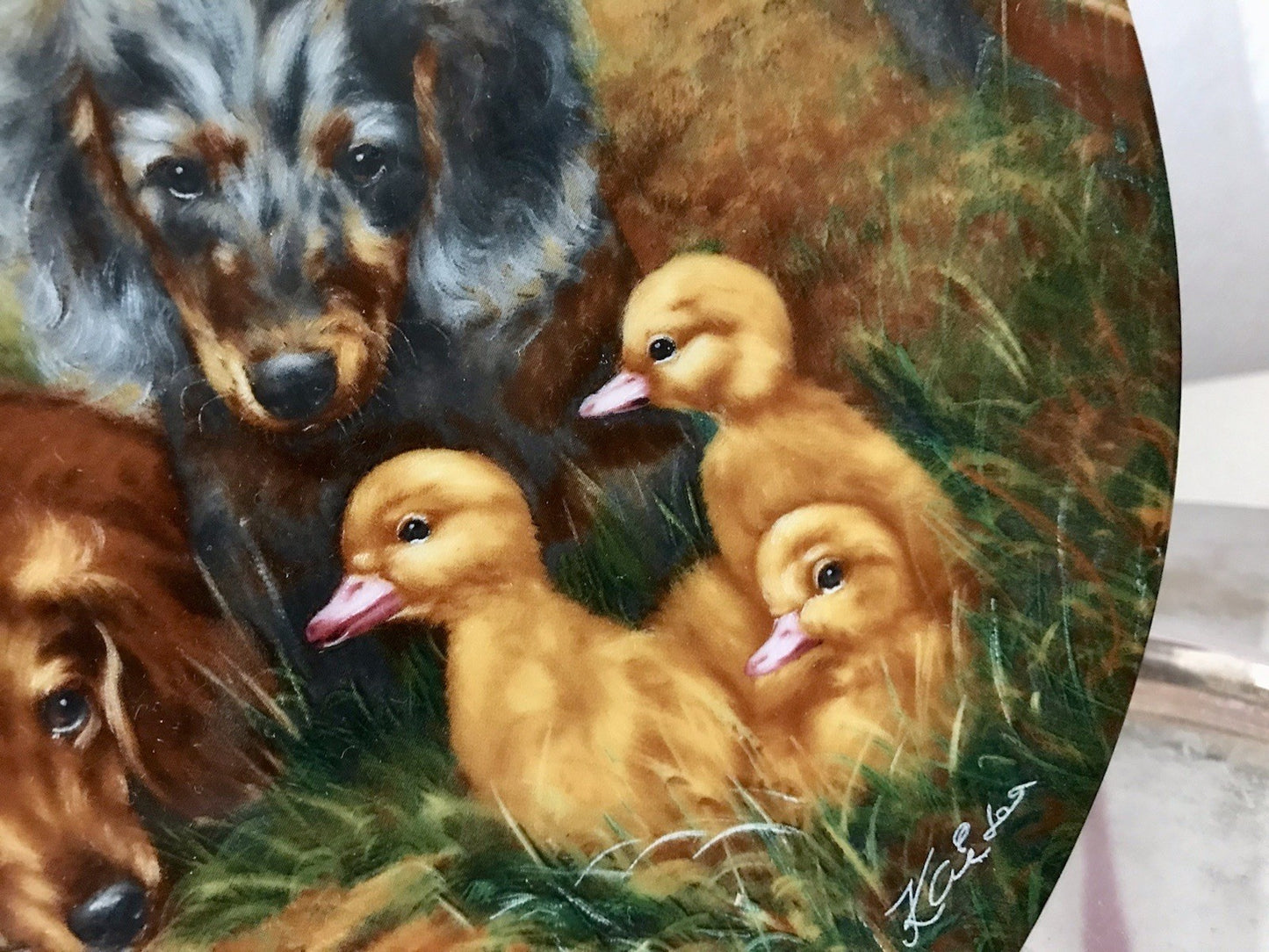 Porzellan Wandteller Zierschale Teller Seltmann Heitere Tiergeschichten 1991