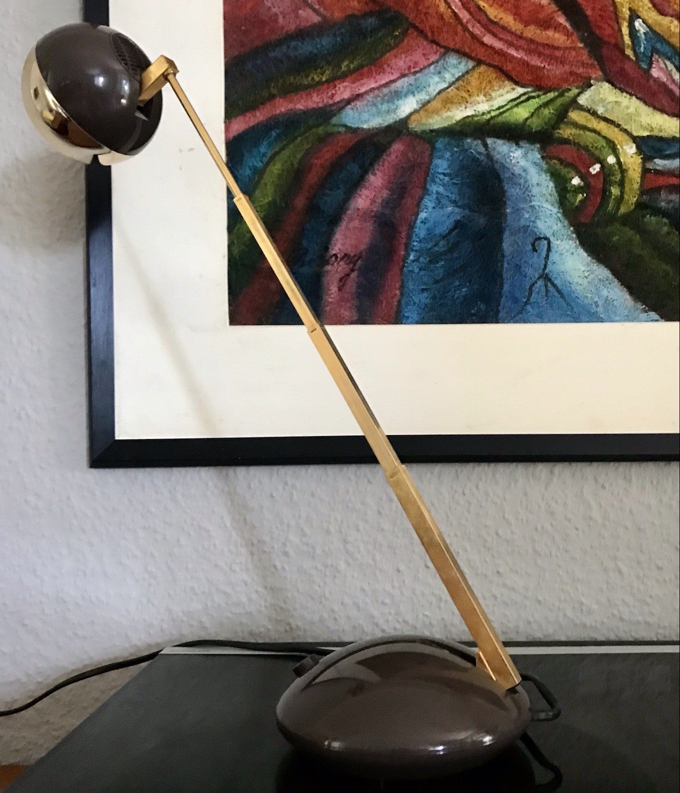 Vintage Space Age 60er 70er Tischleuchte Lampe Leuchte Eyeball veaun gold