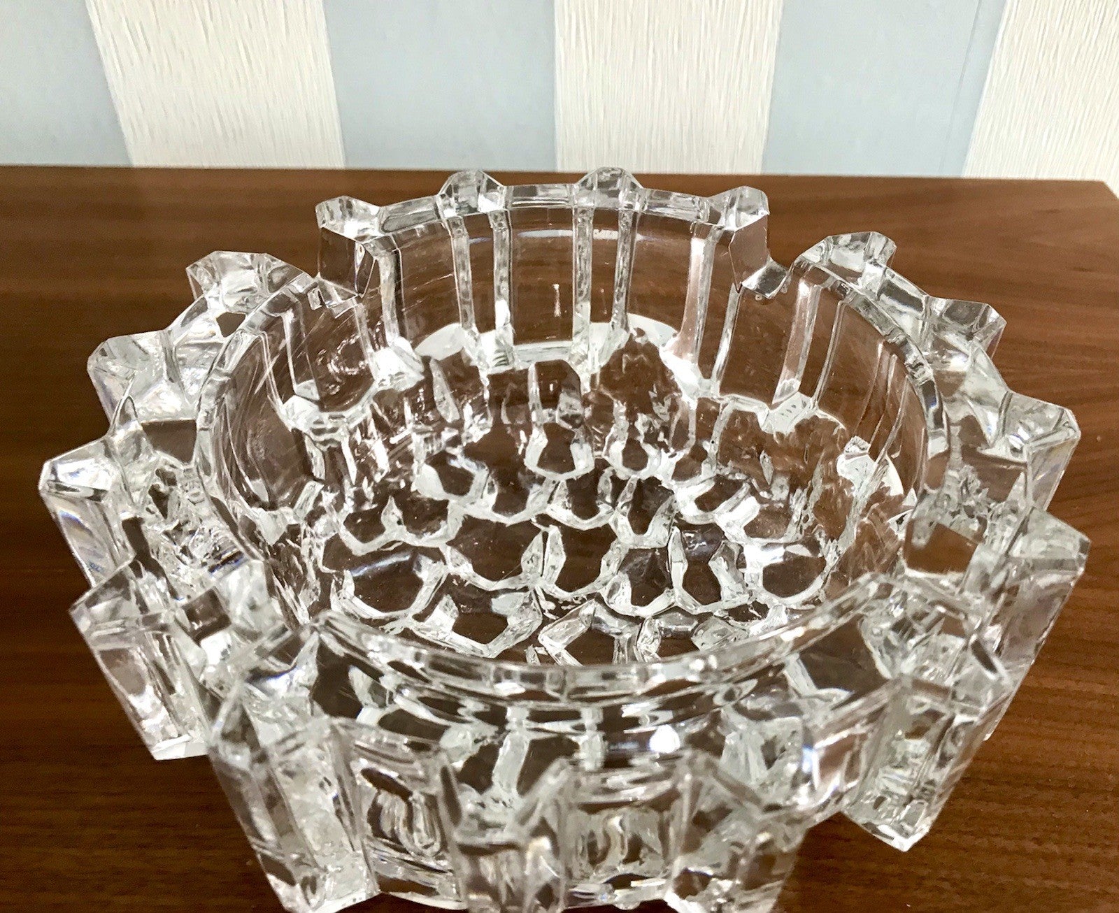 Vintage 70er Aschenbecher Ascher EDEL Kristallglas Bleikristall Schwer Skandi?