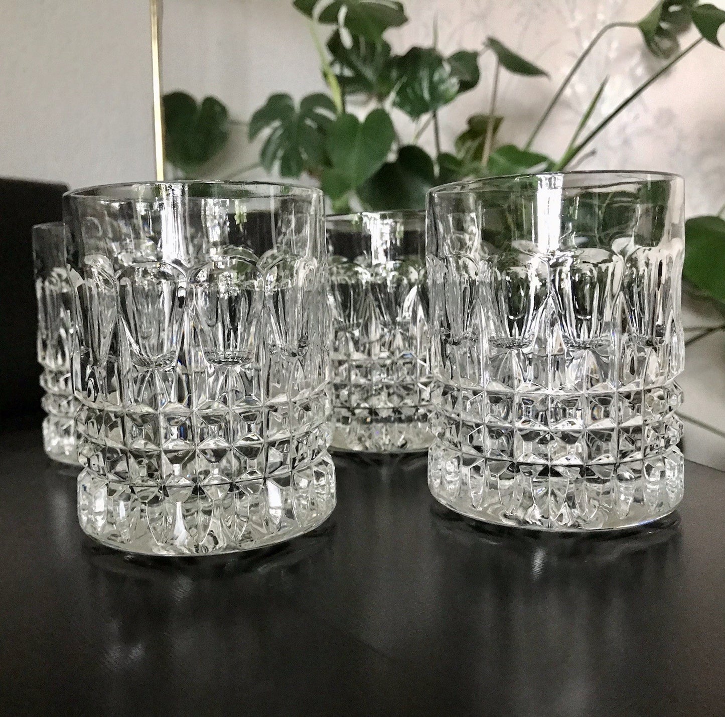Vintage 4x edel Whisky Gläser  Tumbler Becher Kristallglas Nachtmann Edel