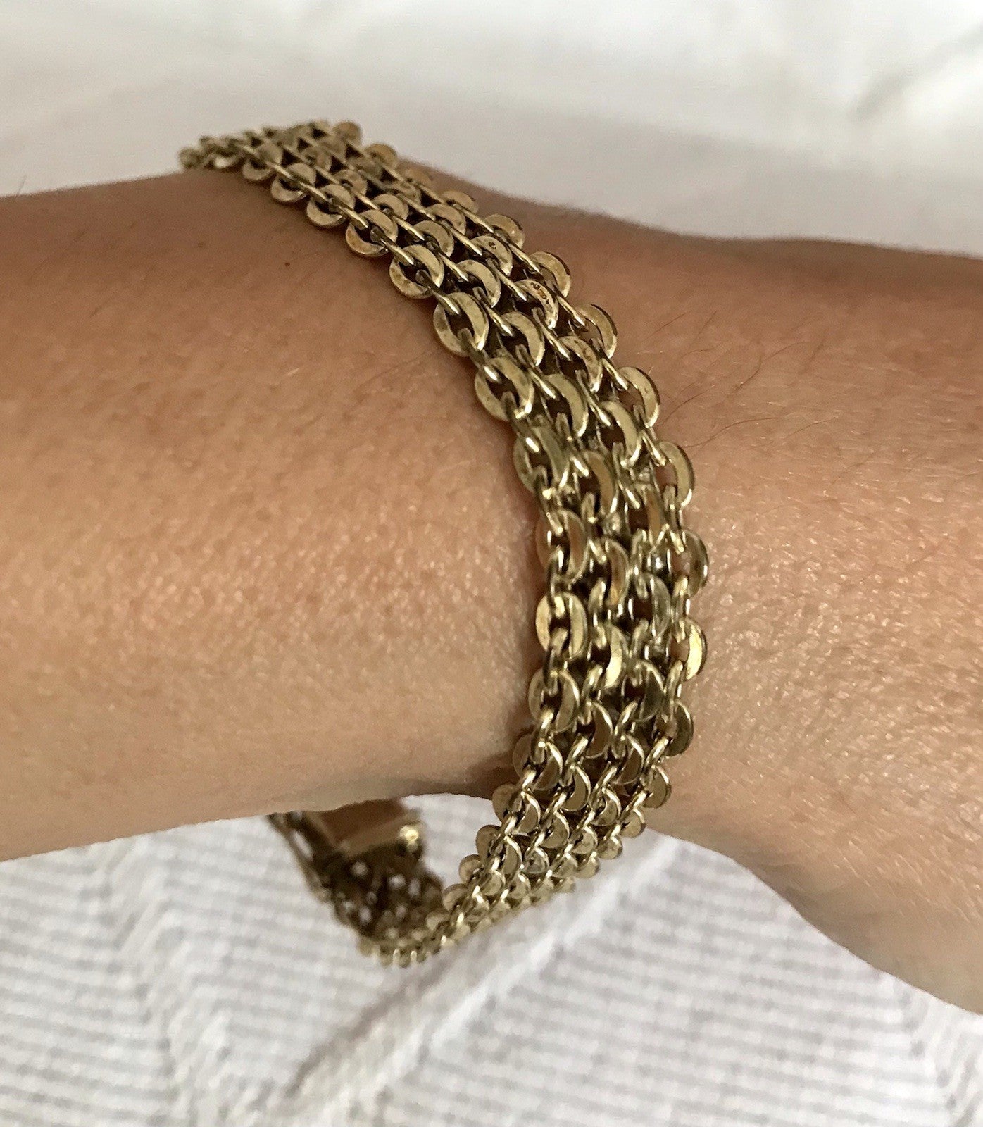 Vintage Teppicharmband Armband vergoldet Amerik. Doublè FBM