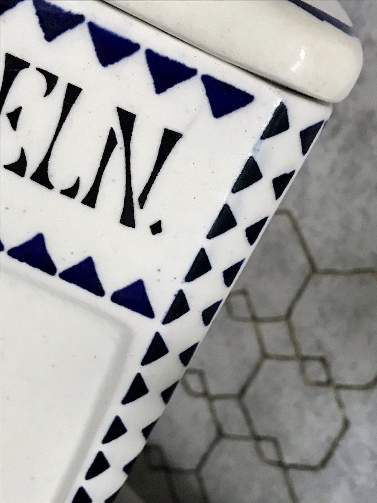 Antik Jugendstil Vorratsgefäß Nudeln Gefäß Vorratsdose weiß Porzellan creme blau