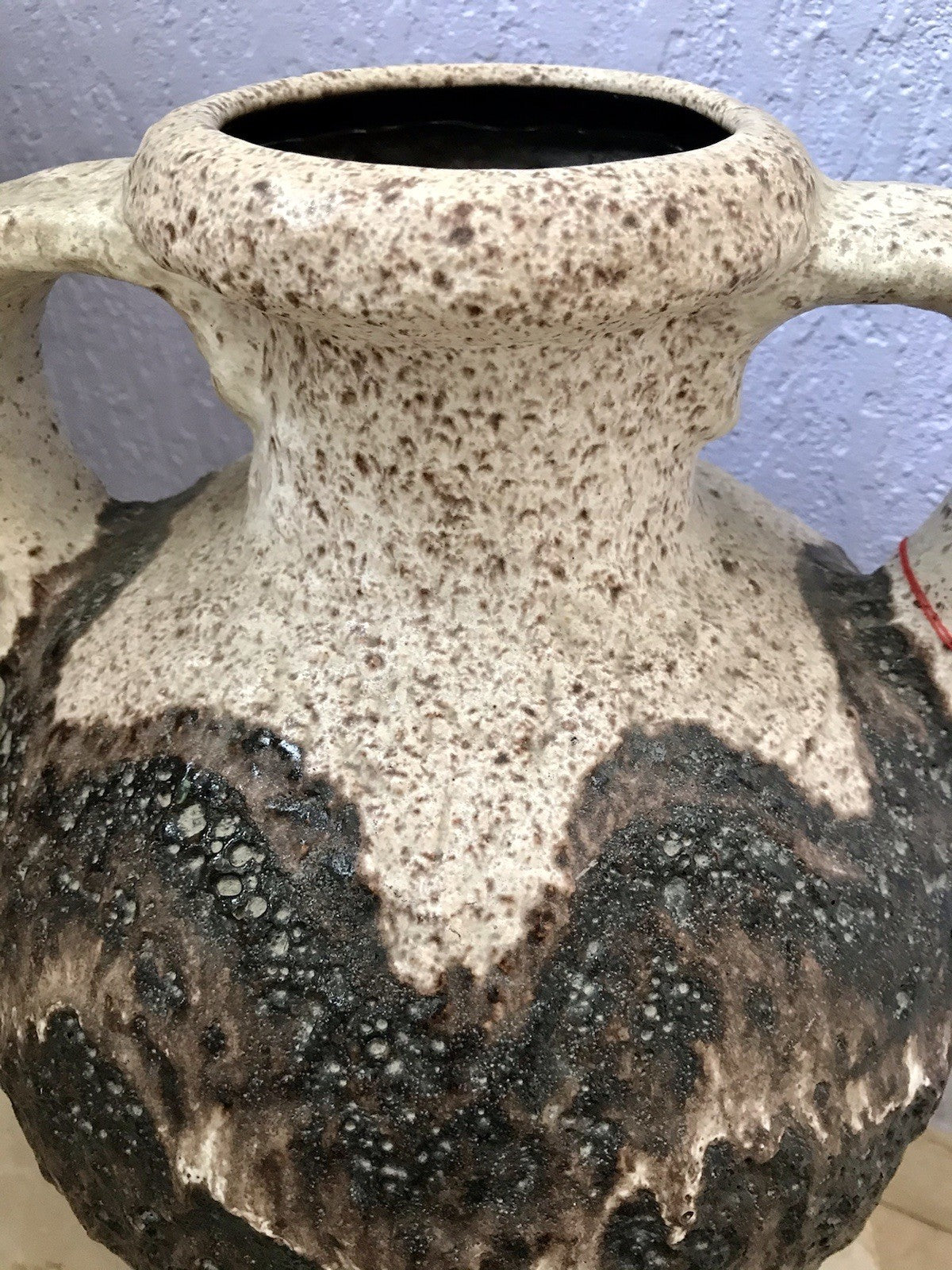 Vintage 60’s Vase Mid Century Steingut Keramik Dümler Breiden Kunstvoll Fat Lava