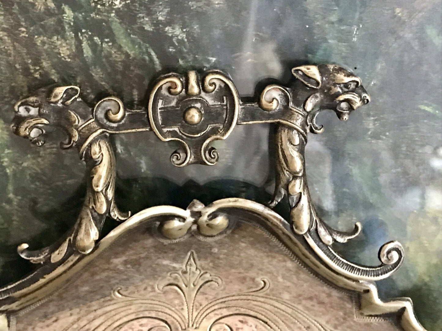 Antik versilbert Jugendstil Tischkehrset Tischkehrer Tisch Krümmelkehrer