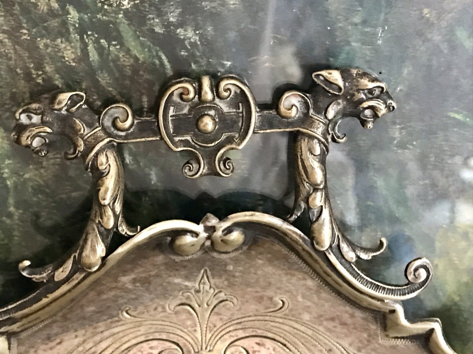 Antik versilbert Jugendstil Tischkehrset Tischkehrer Tisch Krümmelkehrer