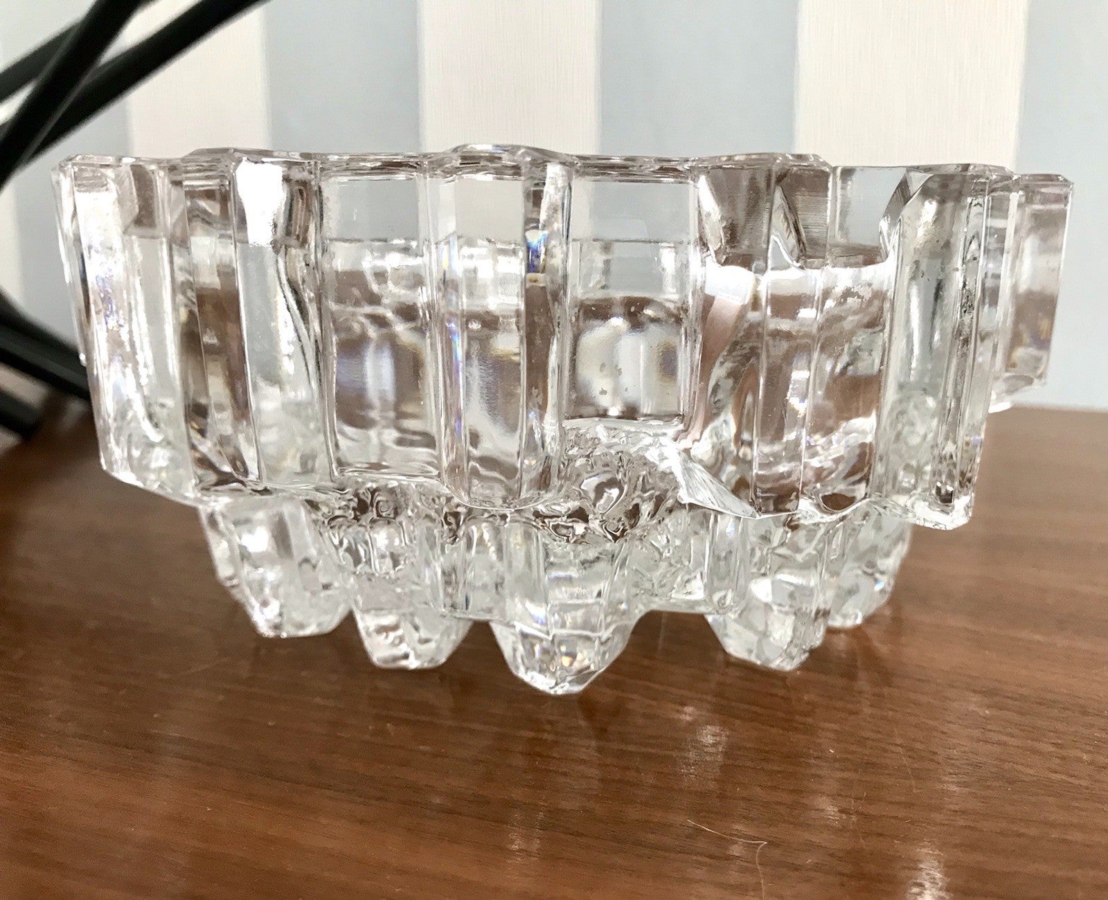 Vintage 70er Aschenbecher Ascher EDEL Kristallglas Bleikristall Schwer Skandi?
