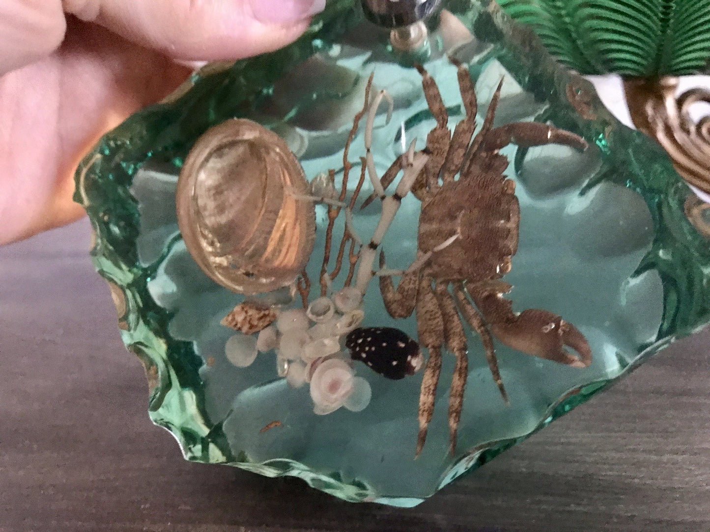 Vintage Mid Century String-Ära 60er Stifthalter Acryl Unterwasserwelt