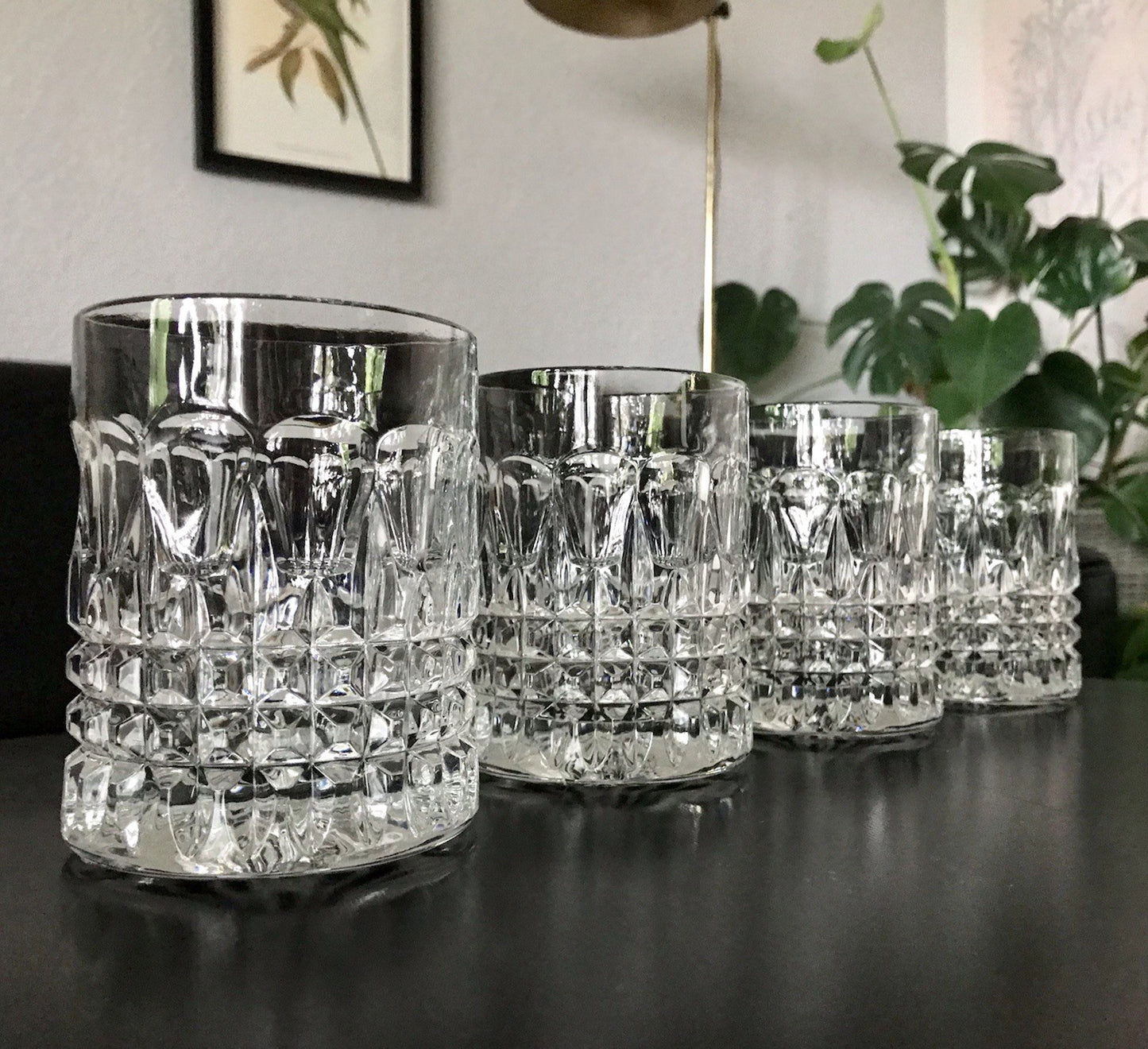 Vintage 4x edel Whisky Gläser  Tumbler Becher Kristallglas Nachtmann Edel