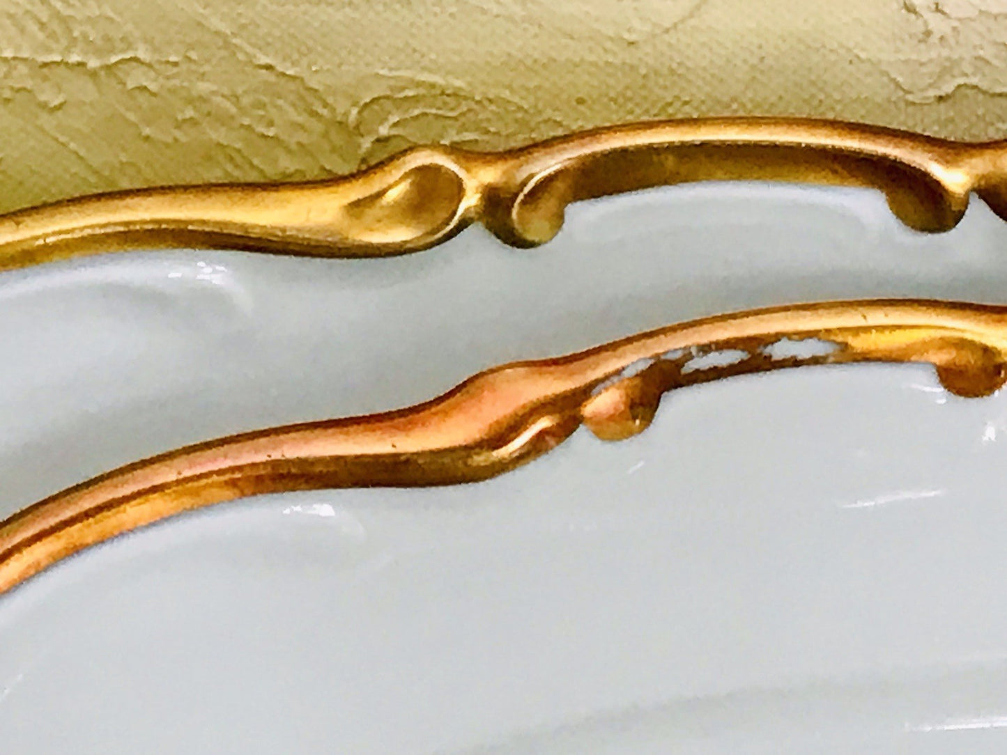 Antik Art Déco Porzellan Tafelservice goldene Ranke EDEL Mitterteich 12 Personen