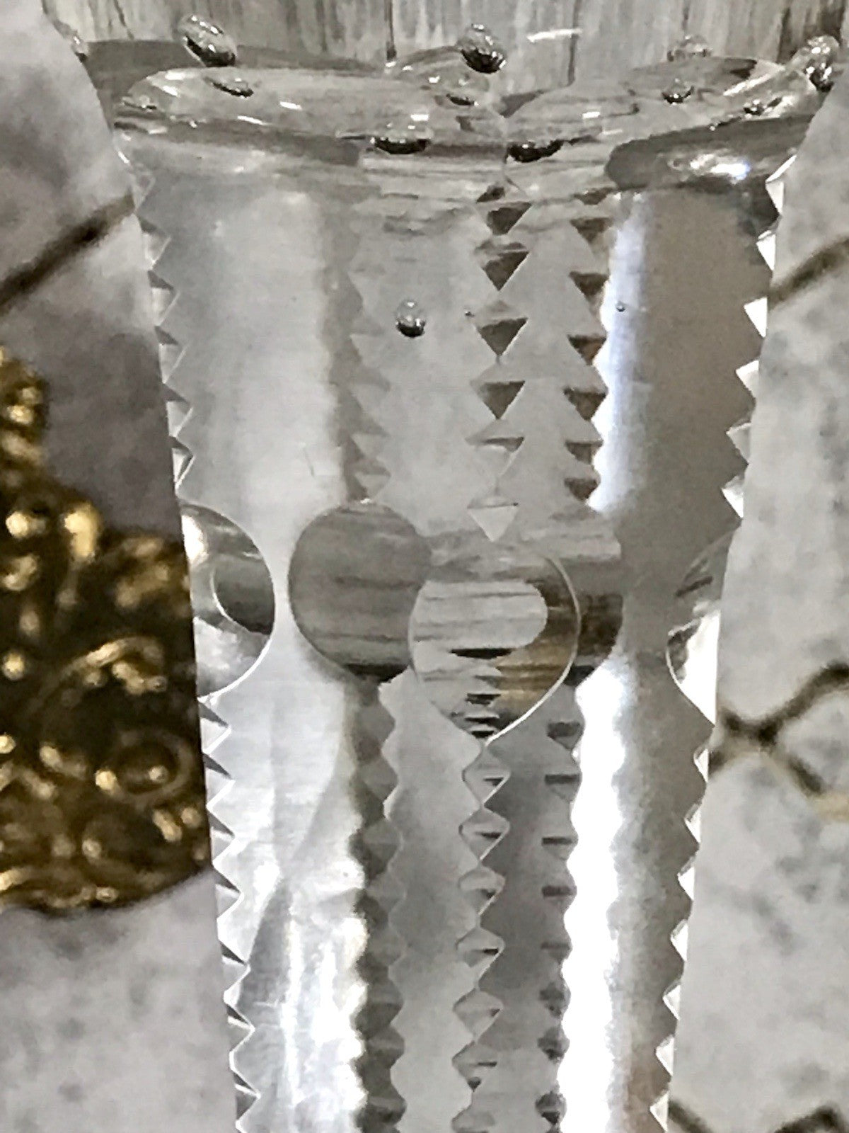 Antik Adenken Glas Pokalglas Kelch Pokalkelch Luftblasen Monogramm Jugendstil