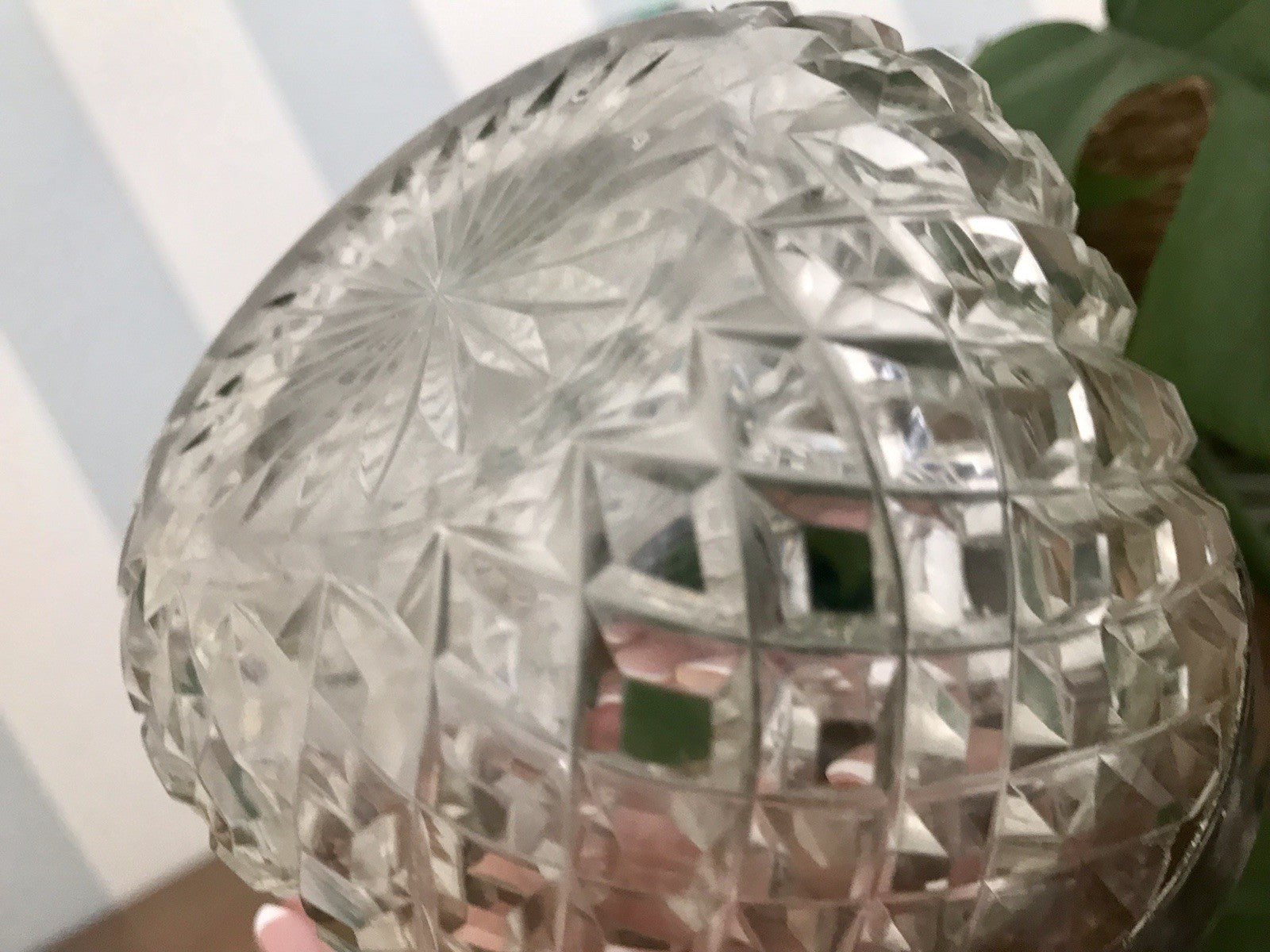 Antik Bonboniere Glasdose Dose Bleikristall edel Schliff Baccarat? versilbert
