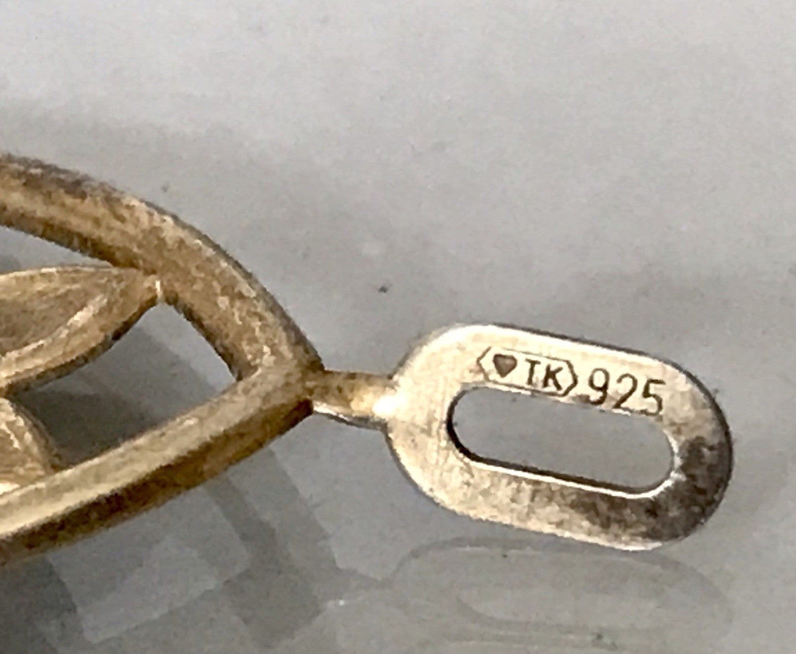 Vintage alt 925 Silber Anhänger Kettenanhänger rubinroter Stein vergoldet