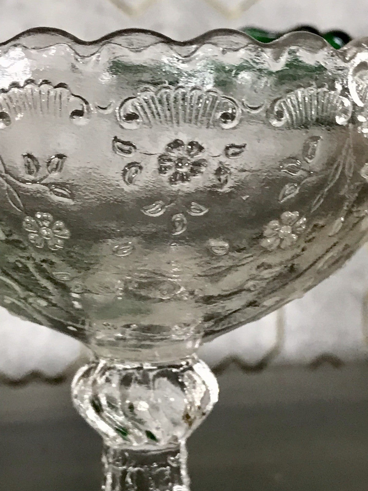 Antik Jugendstil Pressglas Schale Fußschale Schale Zuckerschale Bonboniere süß