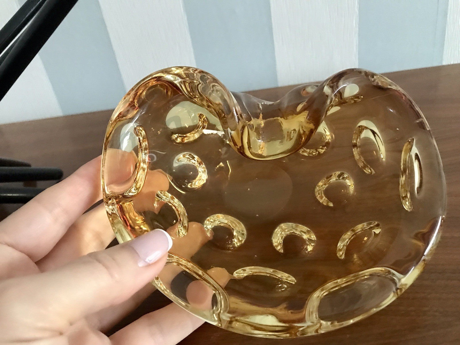 Murano 60er 70er Jahre Nieren Aschenbecher Schale Glas gelb Dubben So Schön!