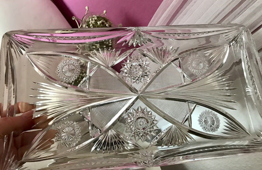 Antik Bleikristall Schale Glasschale Kristallglas Glas Schliff EDEL Groß