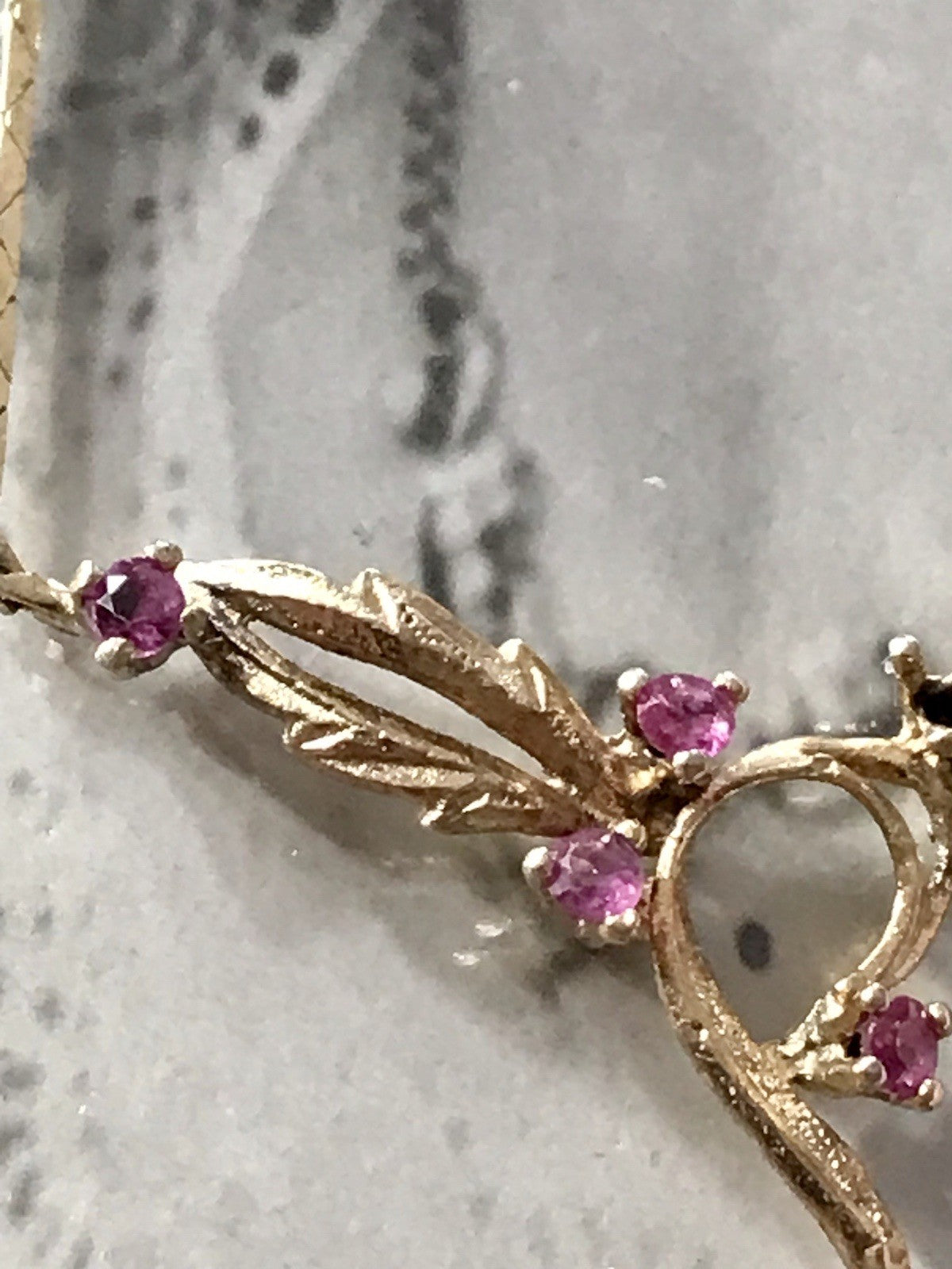 Antik Edel Jugendstil 925 Silber vergoldet Collier Halskette Rubine ?