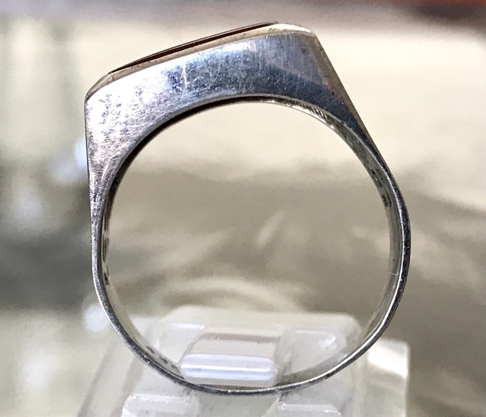 Antik alt Vintage Art Déco Herren RING Siegelring Karneol 835 Silber Gr.63