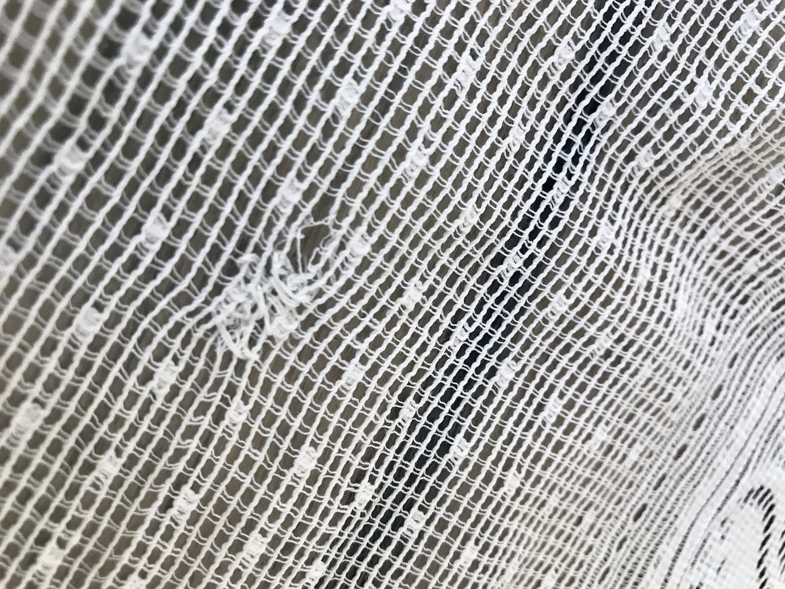 Antik Set 3tlg Fenster Gardine Vorhang Baumwolle Musselin? Filetspitze? Herzen