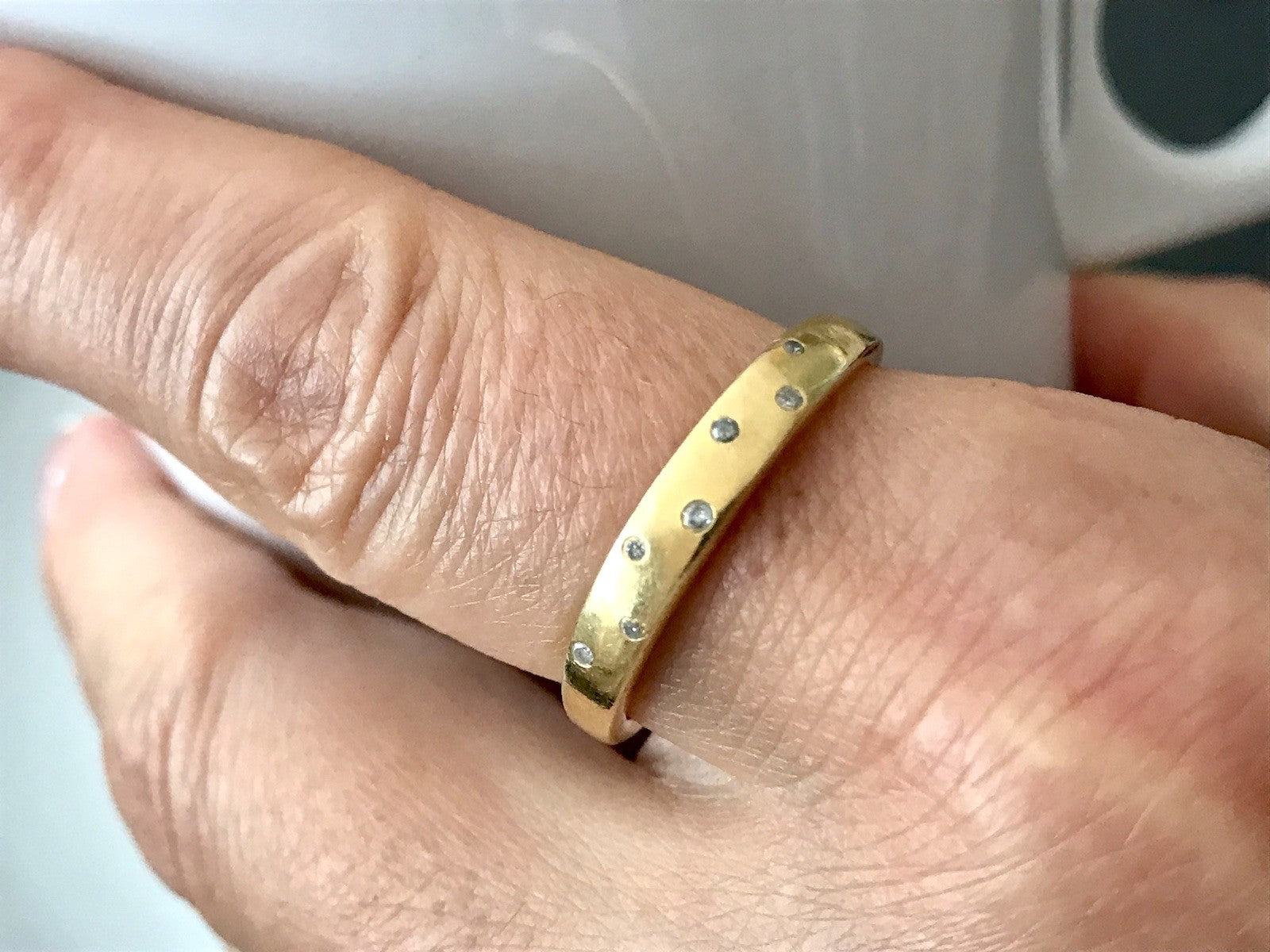 Vintage Ring farblose Steine Silber 925 vergoldet ~Gr.63 JLO