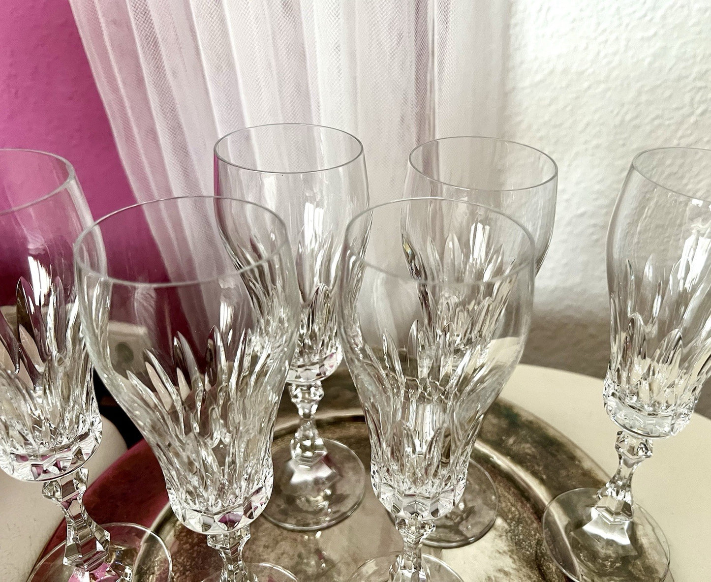Vintage Edel 6 EDEL Champagner Sektflöten Sektgläser Glas Kristallglas