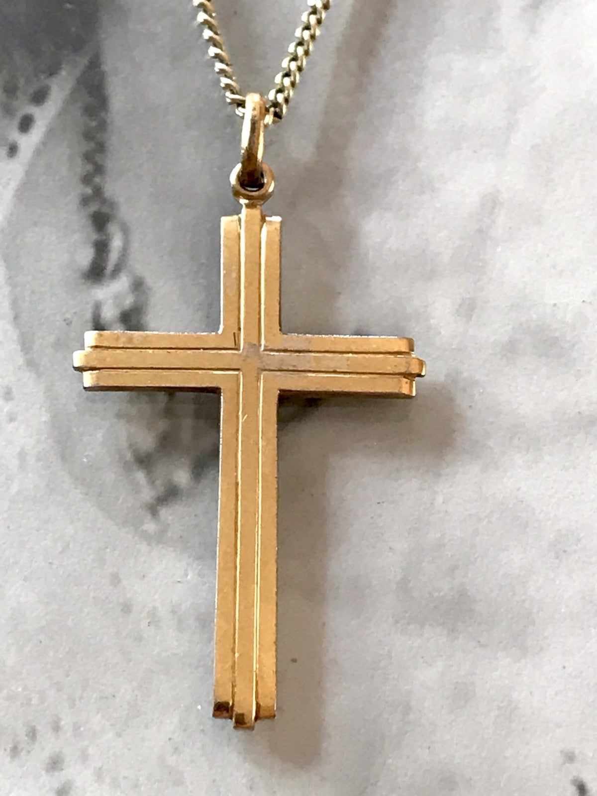 Antik? Vintage Kettenanhänger  Anhänger gold Amerikan Doublè Kreuz