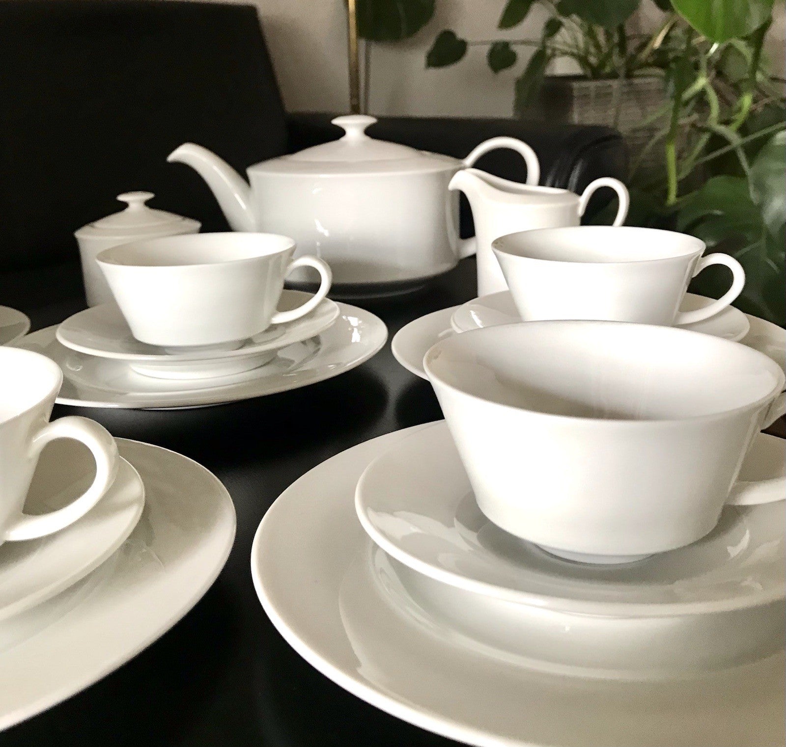 Ak Kaiser Porzellan Kaffeeservice 6 Personen modernes schlichtes Design weiß