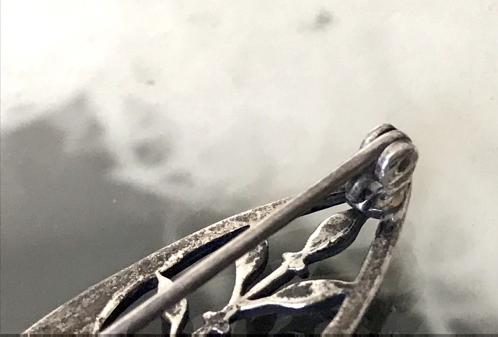 Antik reines Jugendstil Brosche 835 Silber Markasite WUNDERVOLLE ARBEIT!