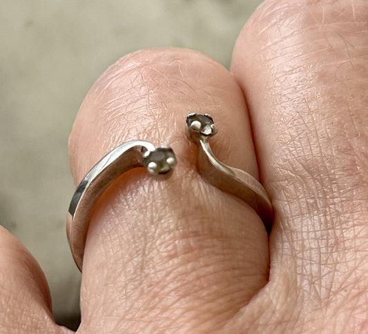 Schön Damen Solitär Ring farblose Steine Silber 925 Gr.53/54
