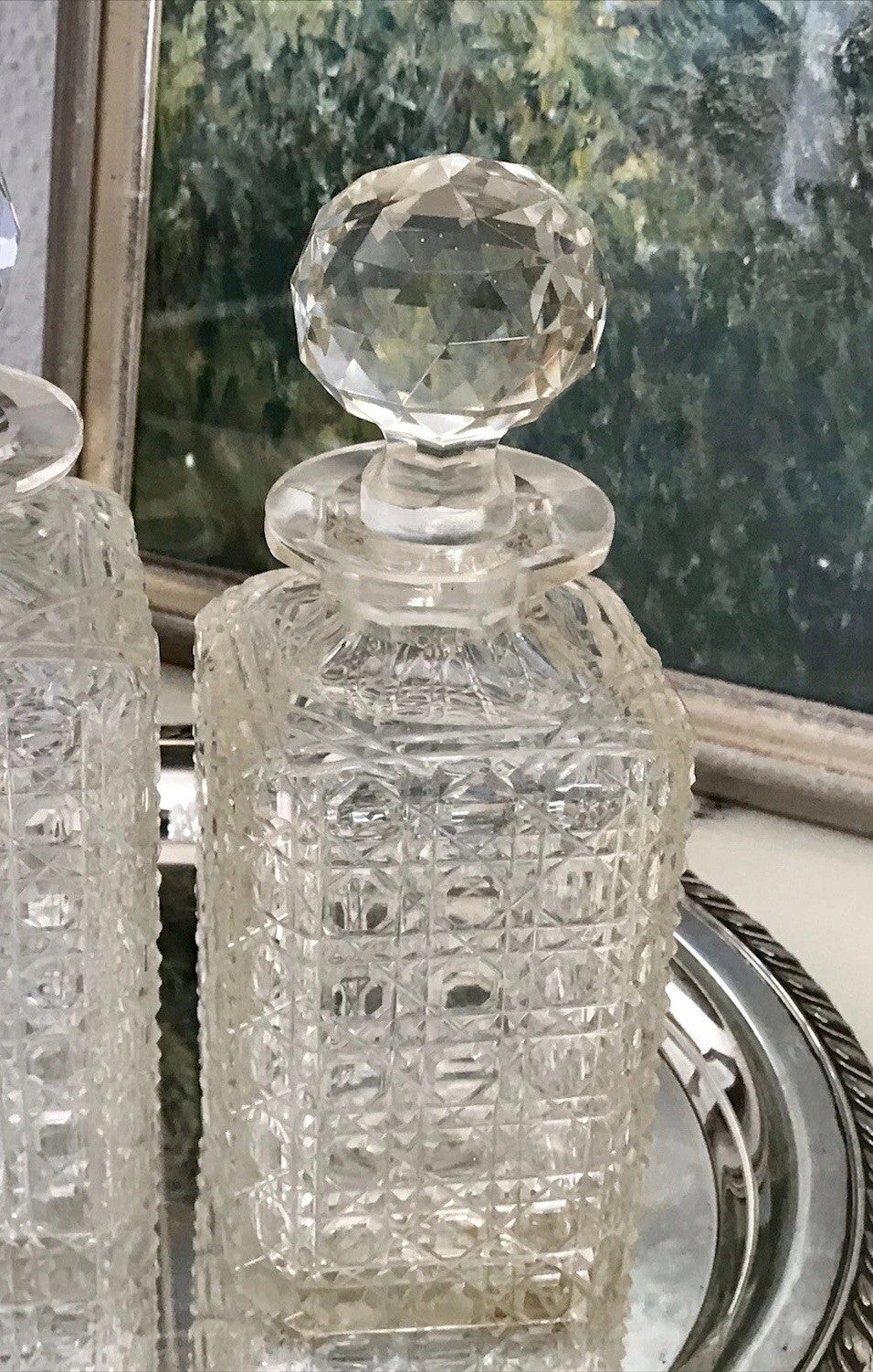 Antik ~1890 Baccarat 1x Glaskaraffe Karaffe Schnitt Bleikristall Edel! Dekanter