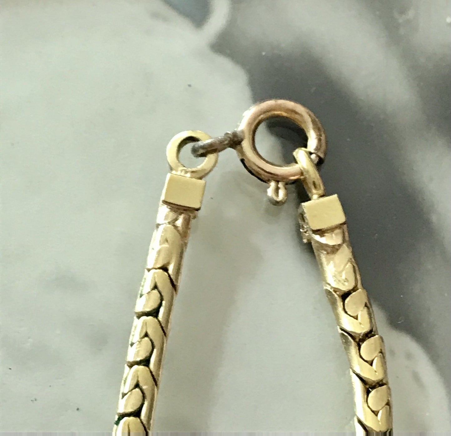 Alt Vintage Amerik. Doublè vergoldet Collier Halskette Perle